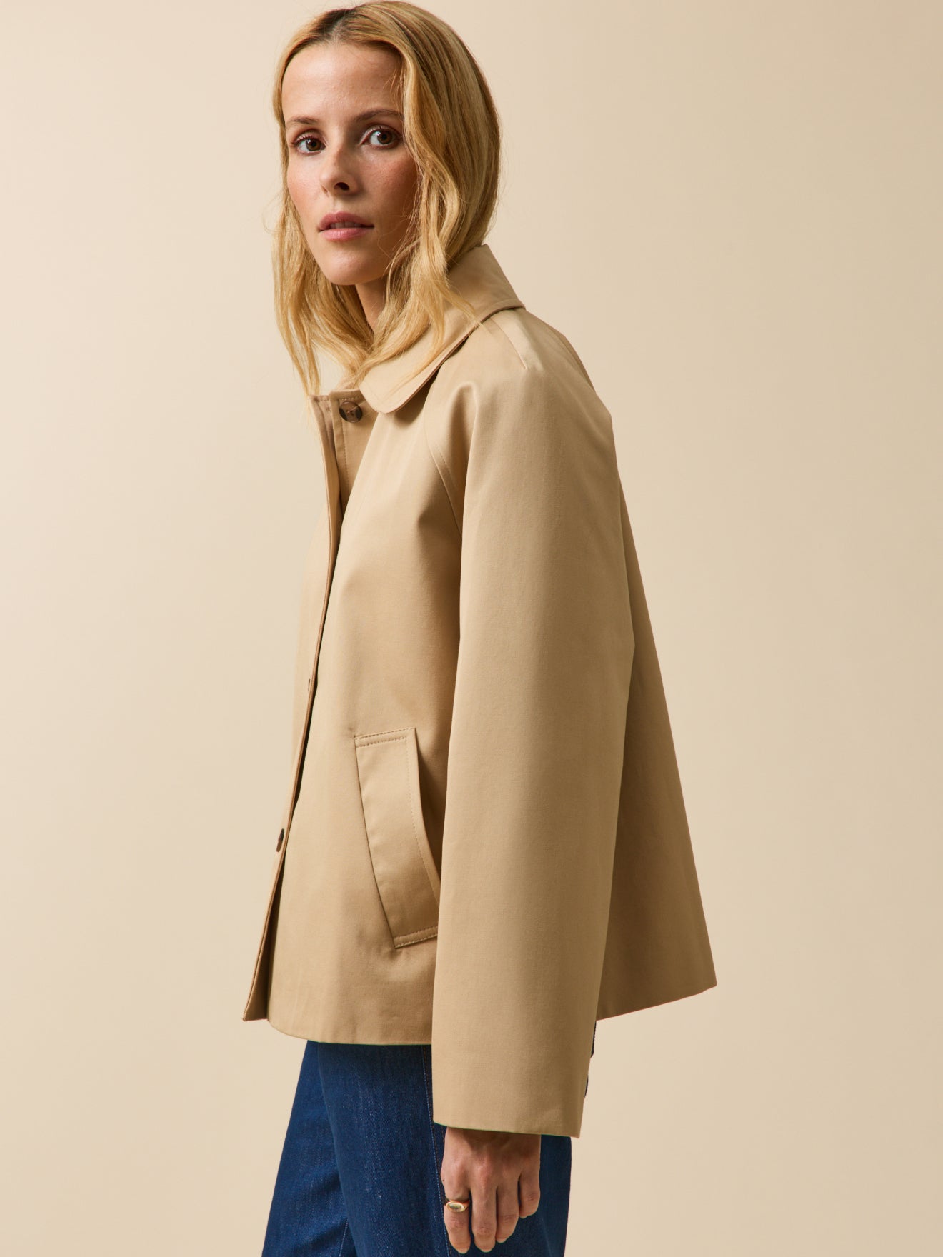 Trench court coton biologique femme