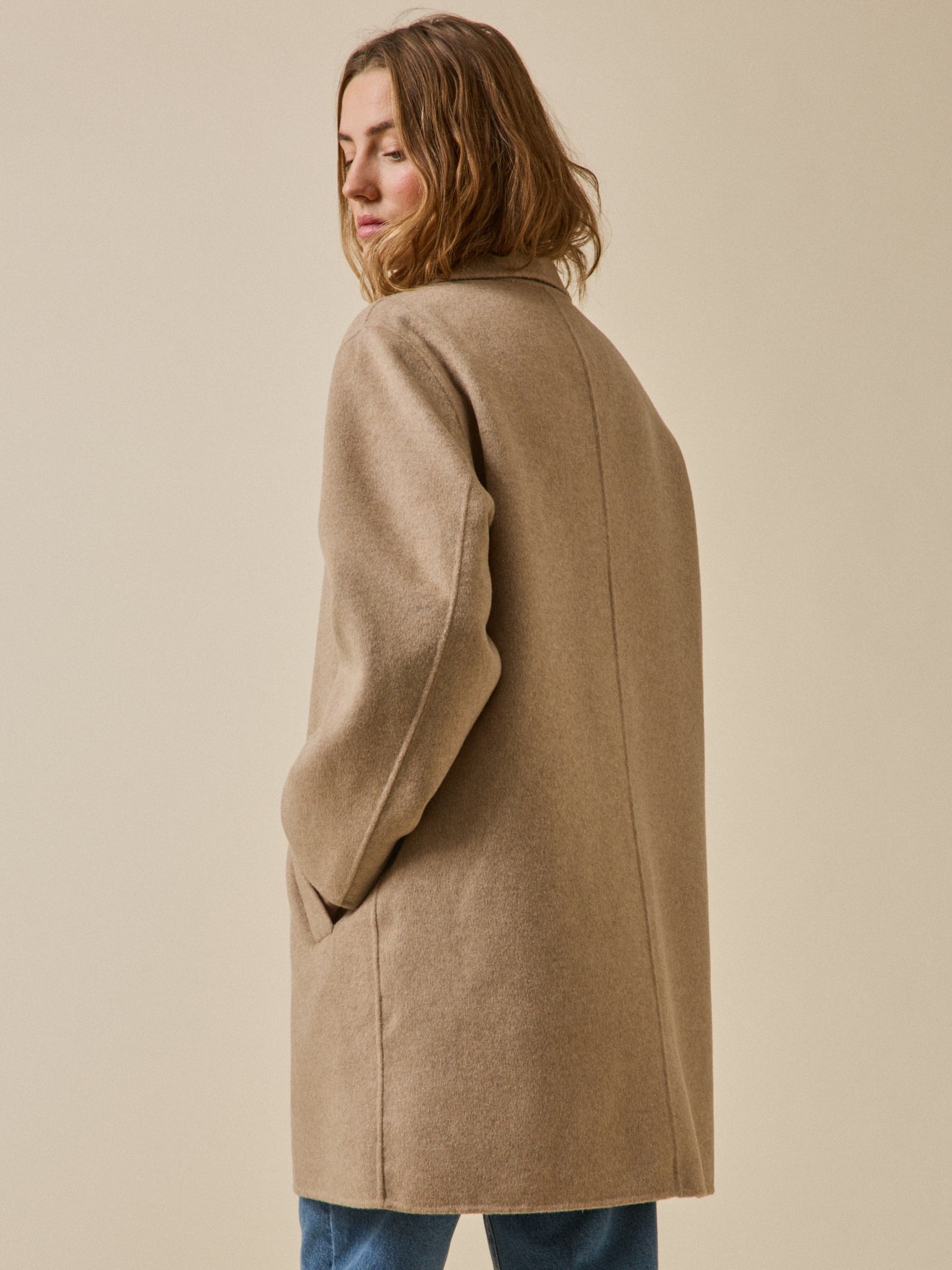 Manteau lainage double face femme