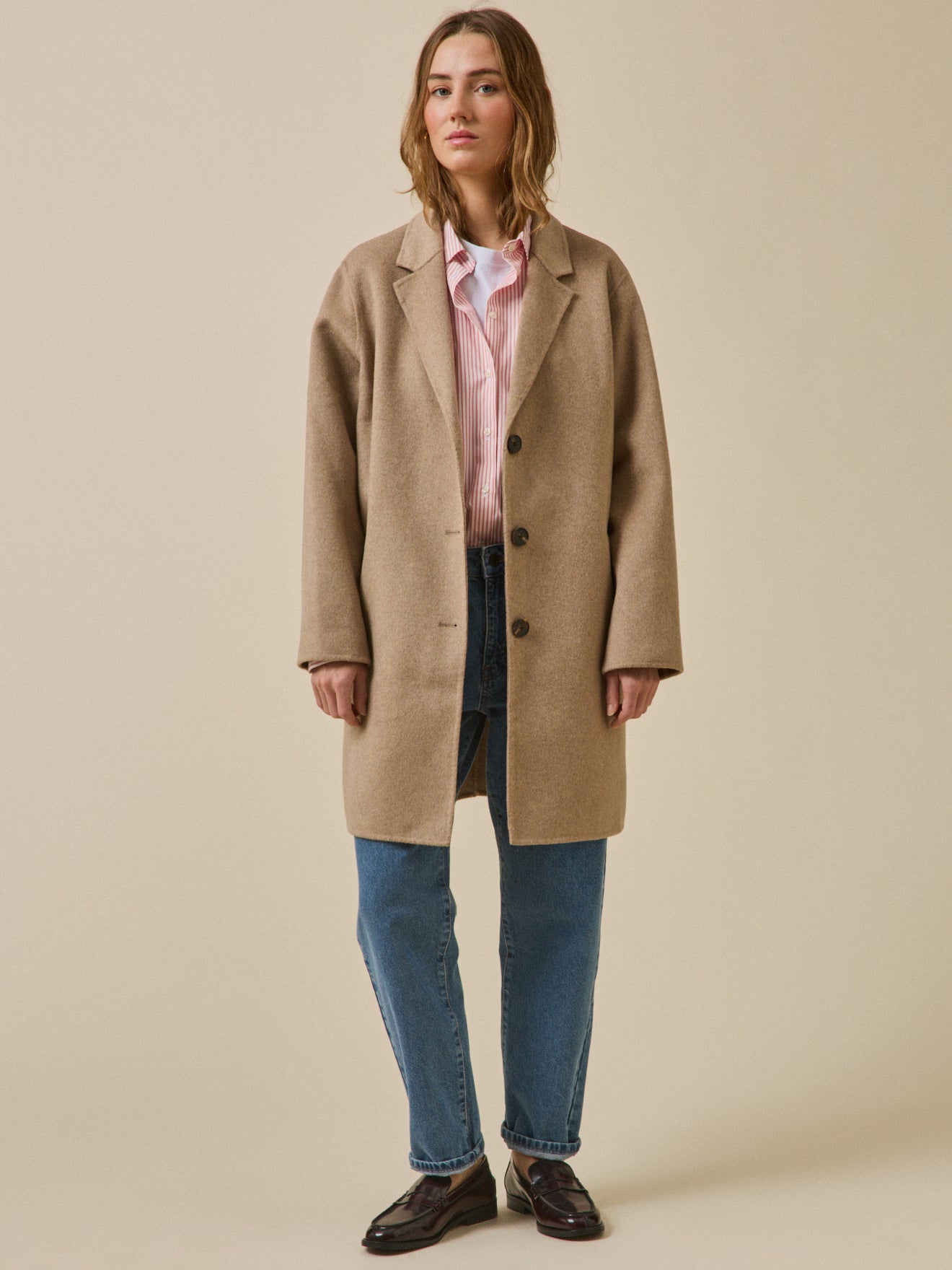 Manteau lainage double face femme