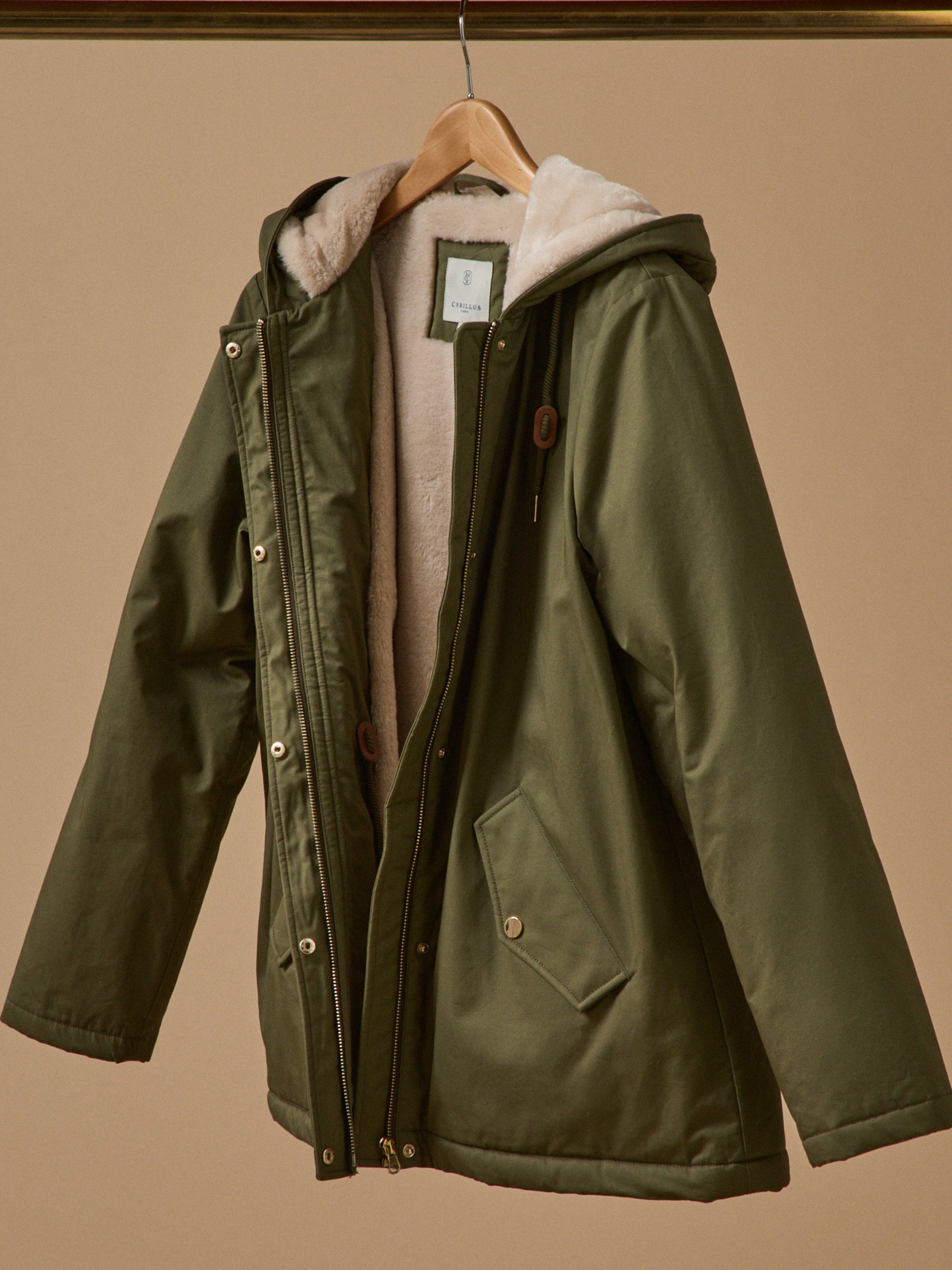 Parka courte femme doublée imitation fourrure
