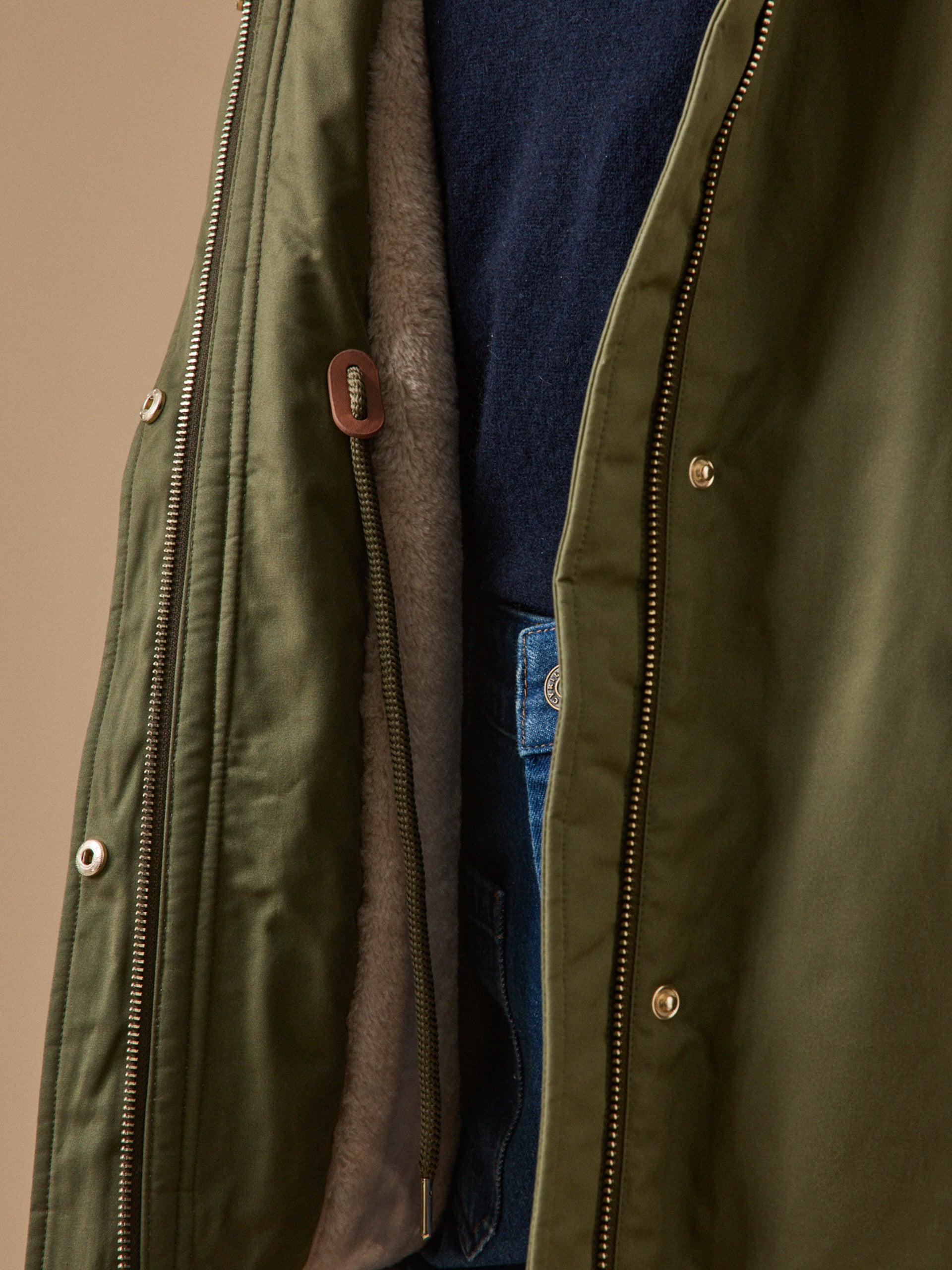 Parka courte femme doublée imitation fourrure