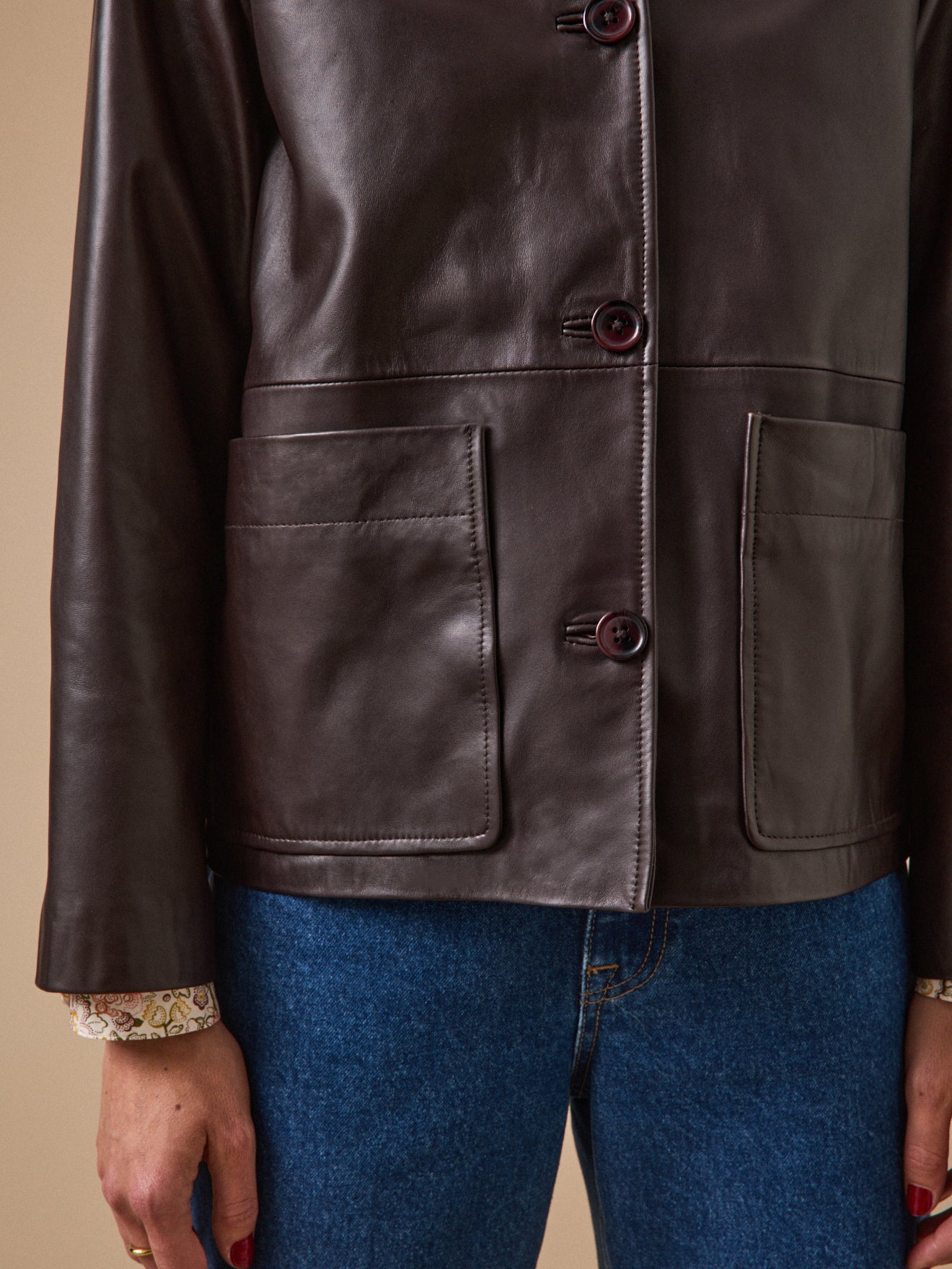 Veste en cuir femme