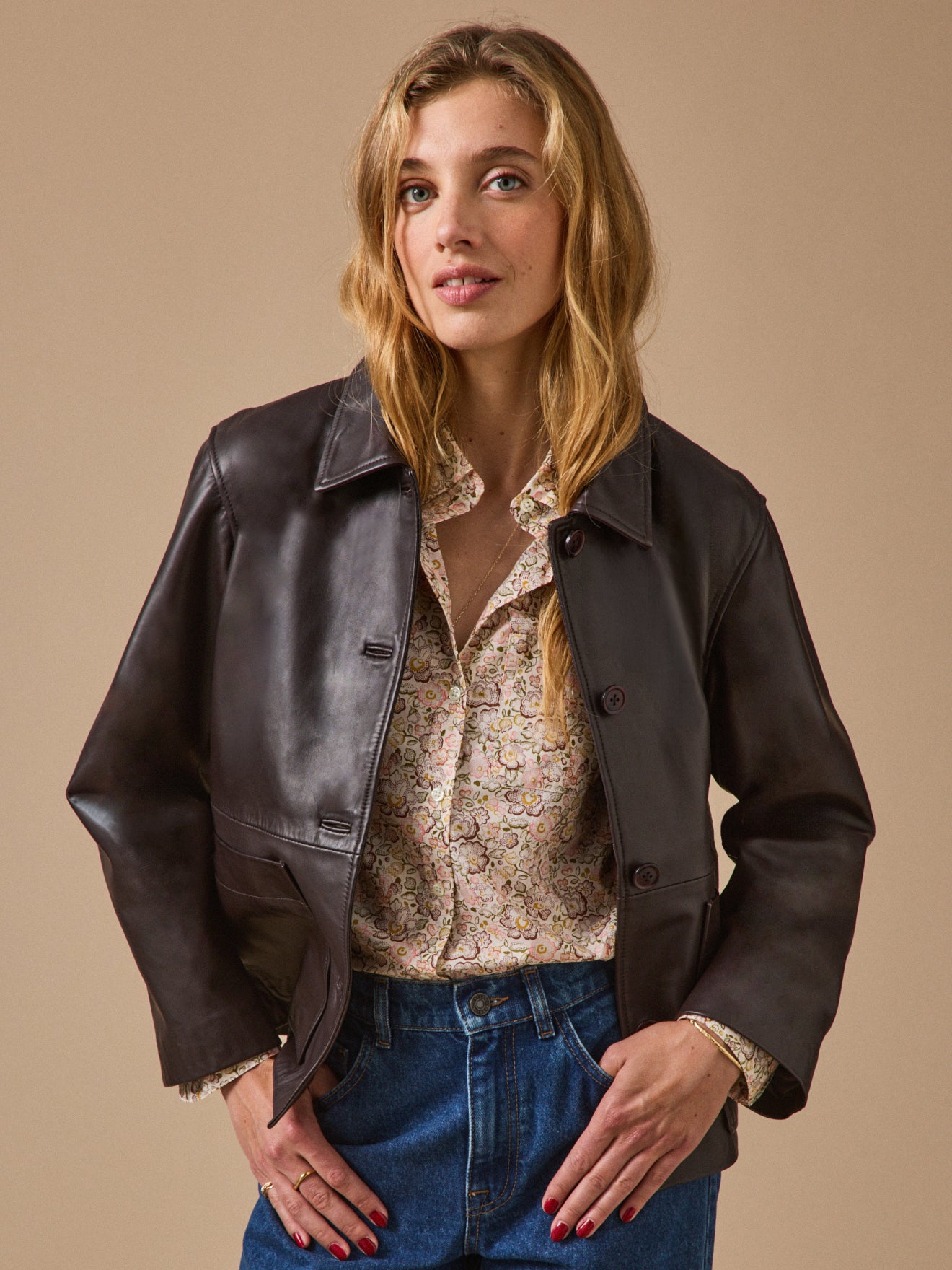 Veste en cuir femme