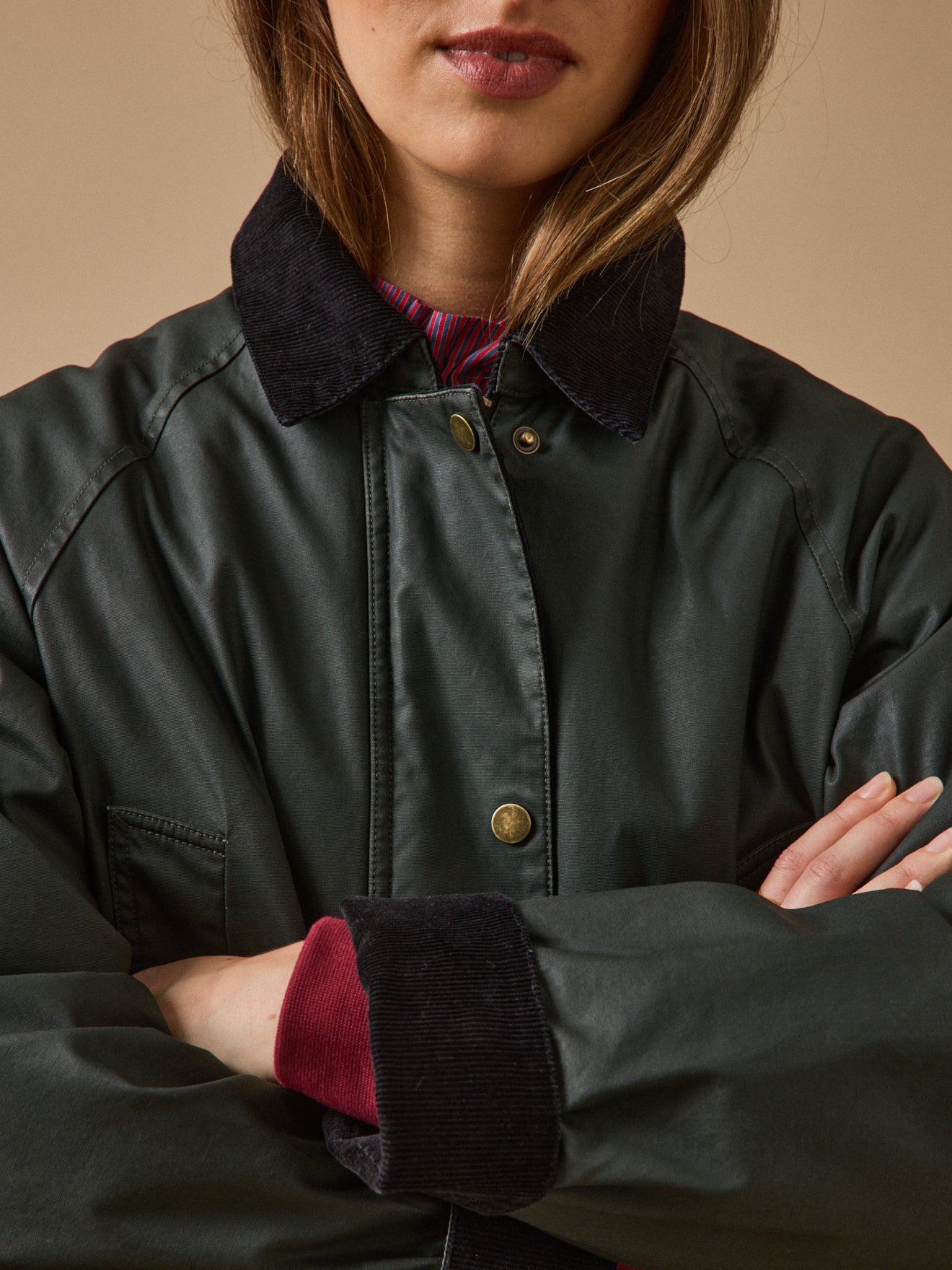 Veste femme coton enduit