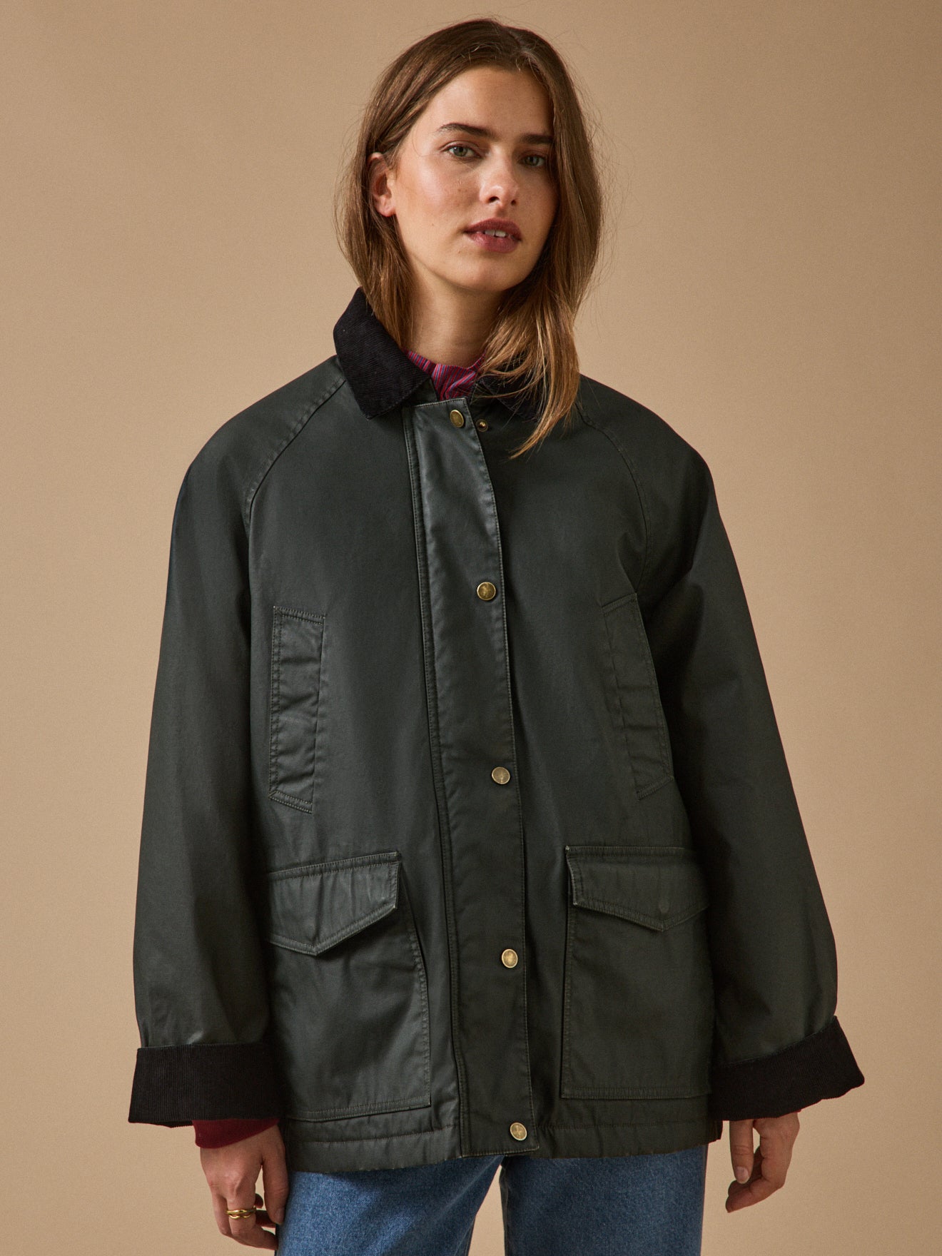 Veste femme coton enduit
