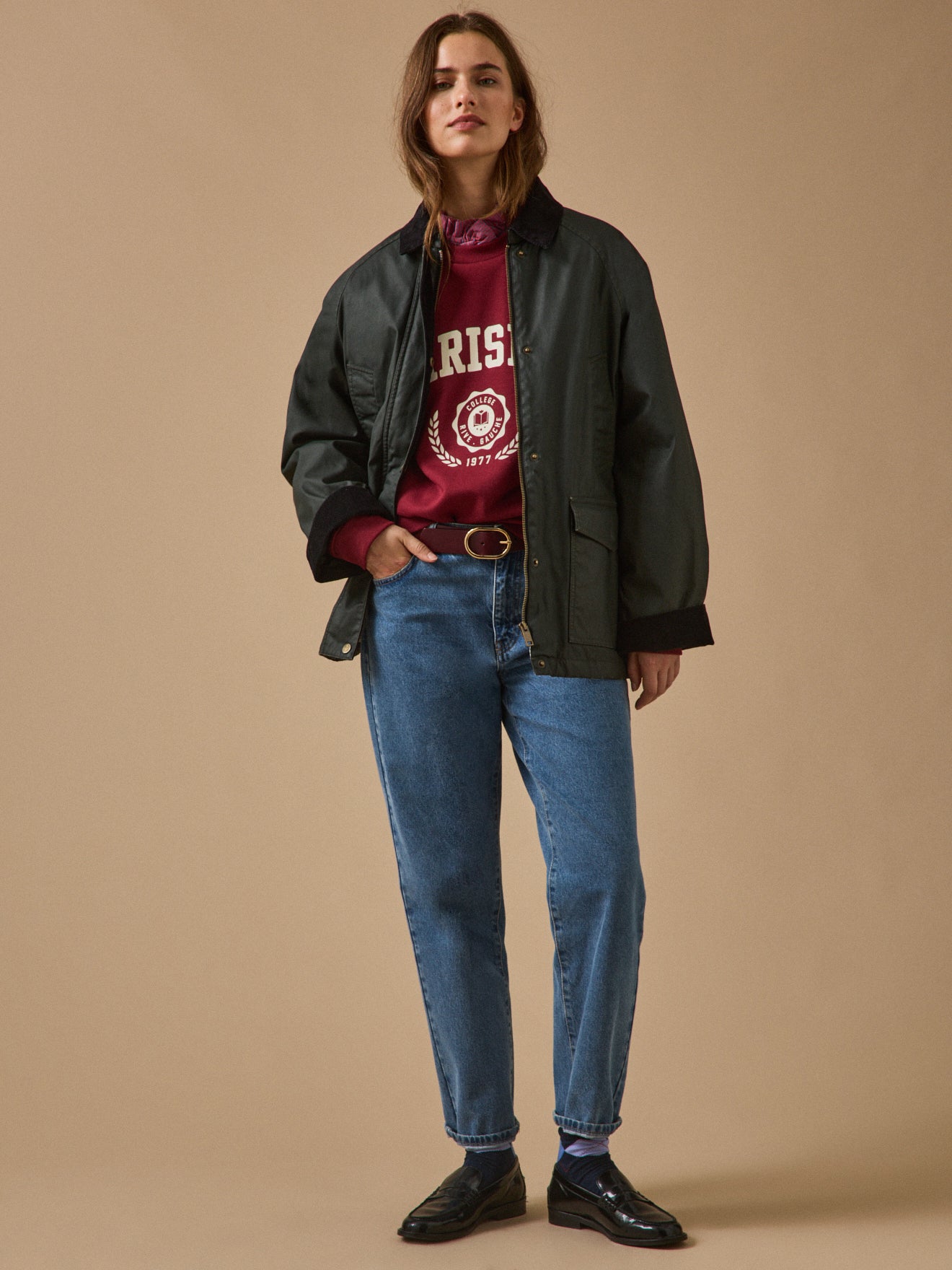 Veste femme coton enduit