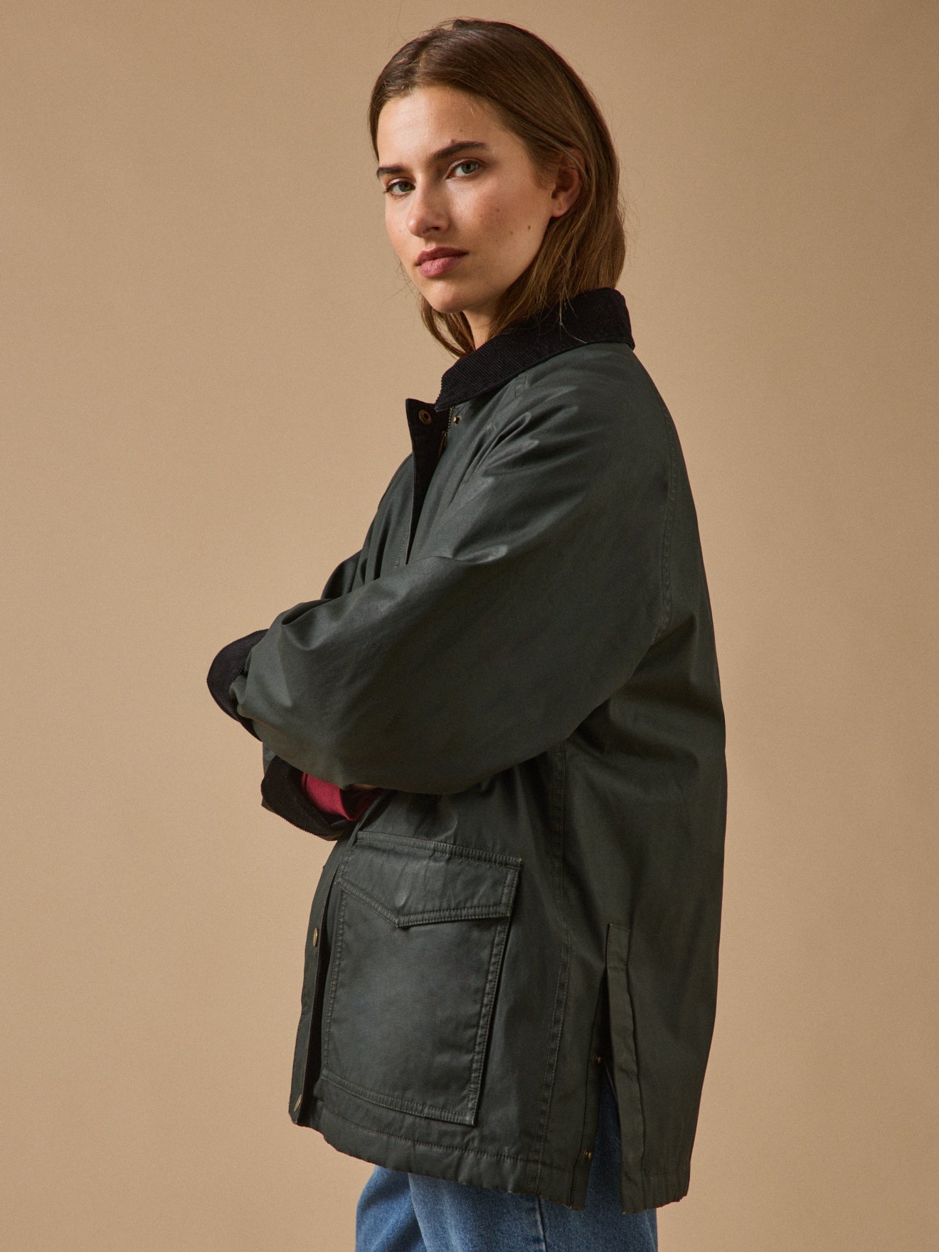 Veste femme coton enduit