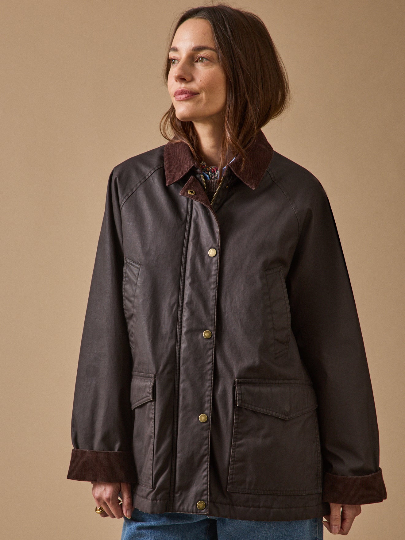 Veste femme coton enduit
