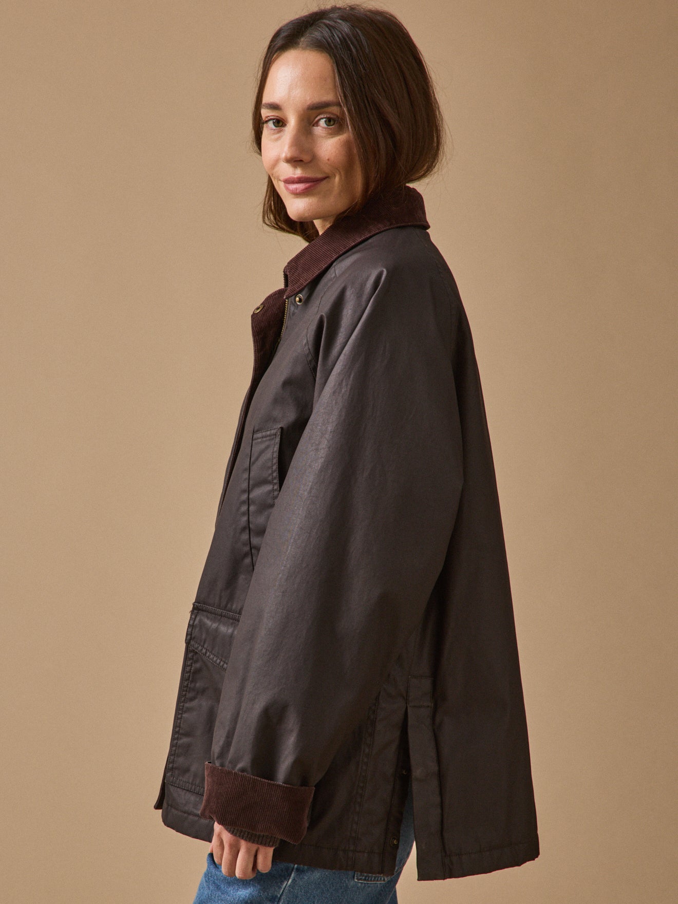 Veste femme coton enduit