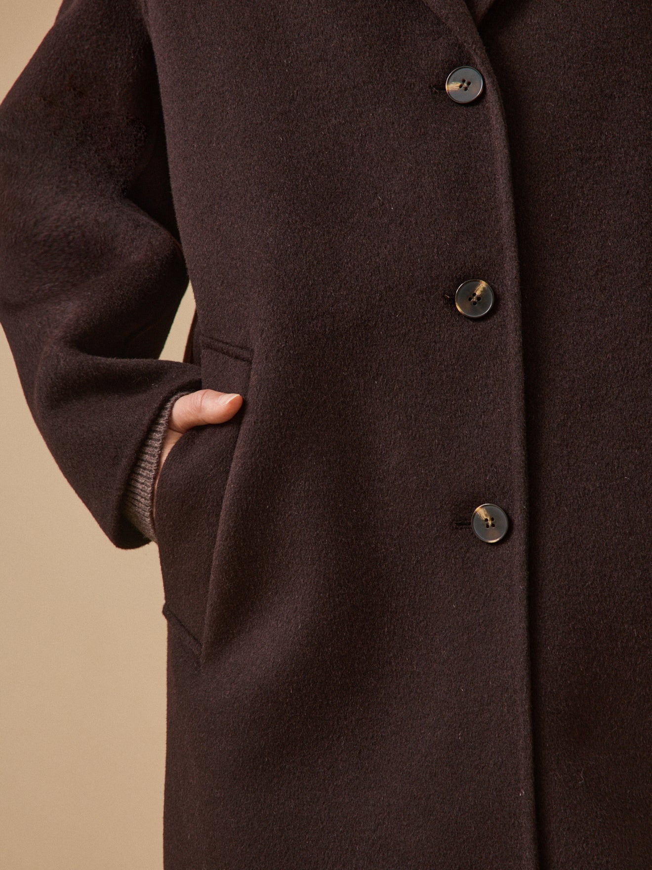 Manteau mi-long lainage double face femme