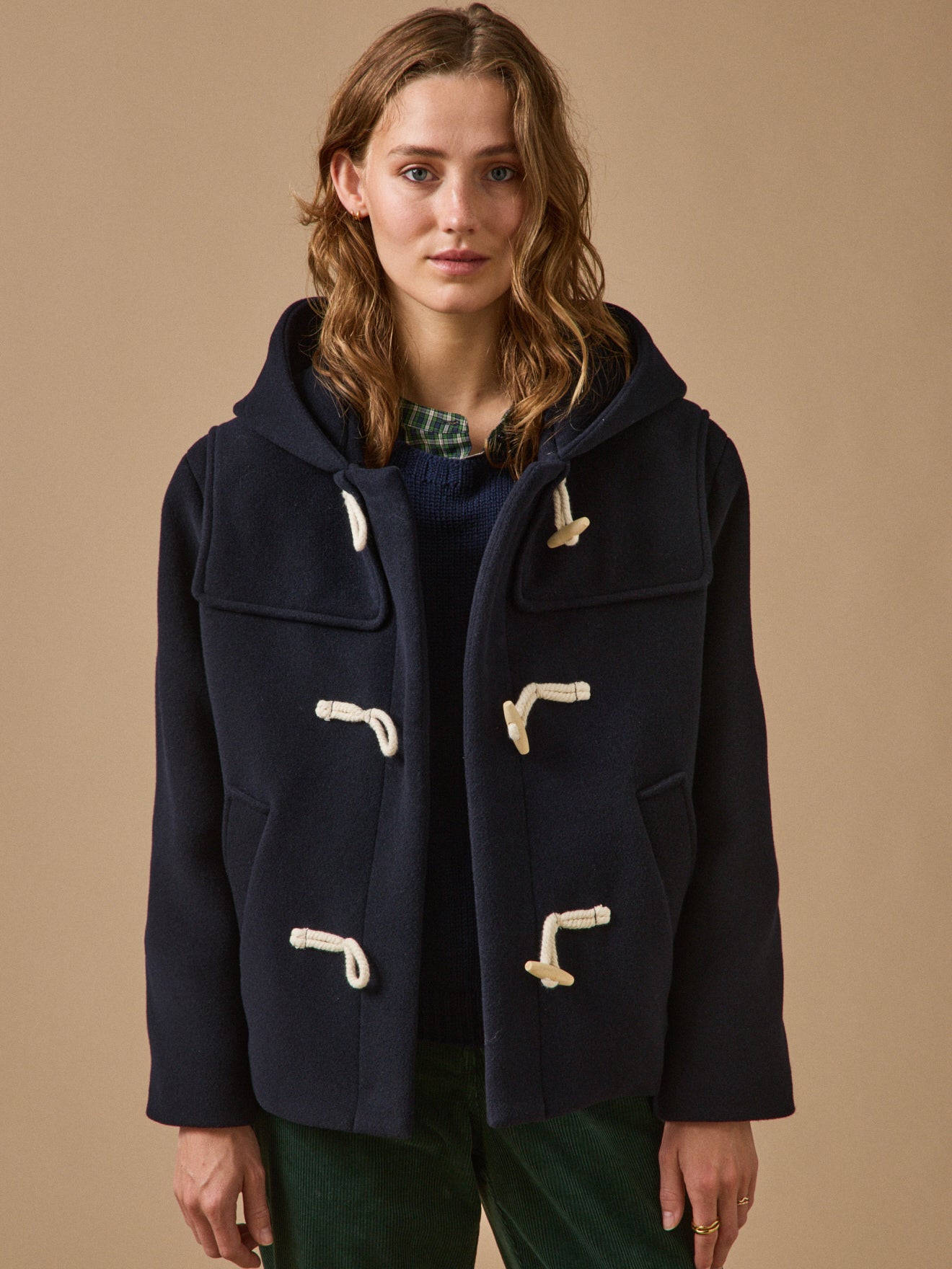 Caban court lainage femme