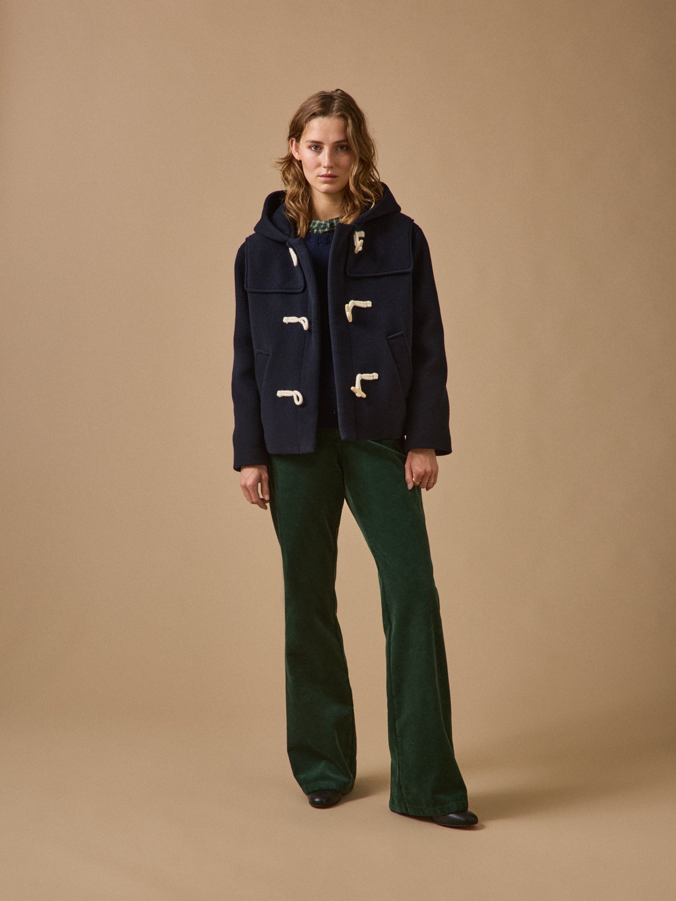 Caban court lainage femme