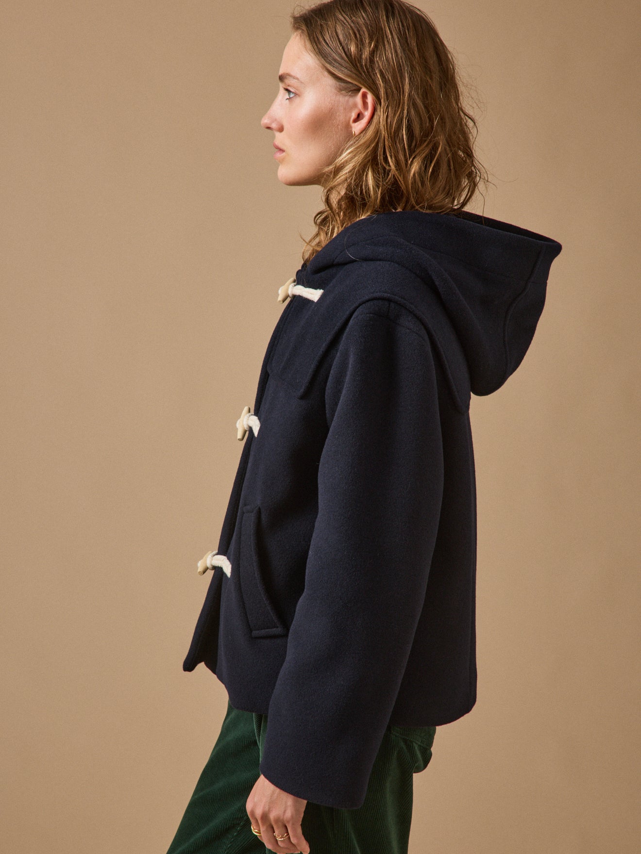 Caban court lainage femme