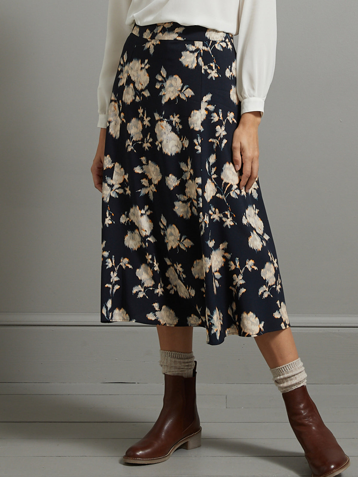 Jupe mi-longue femme imprimé Ikat