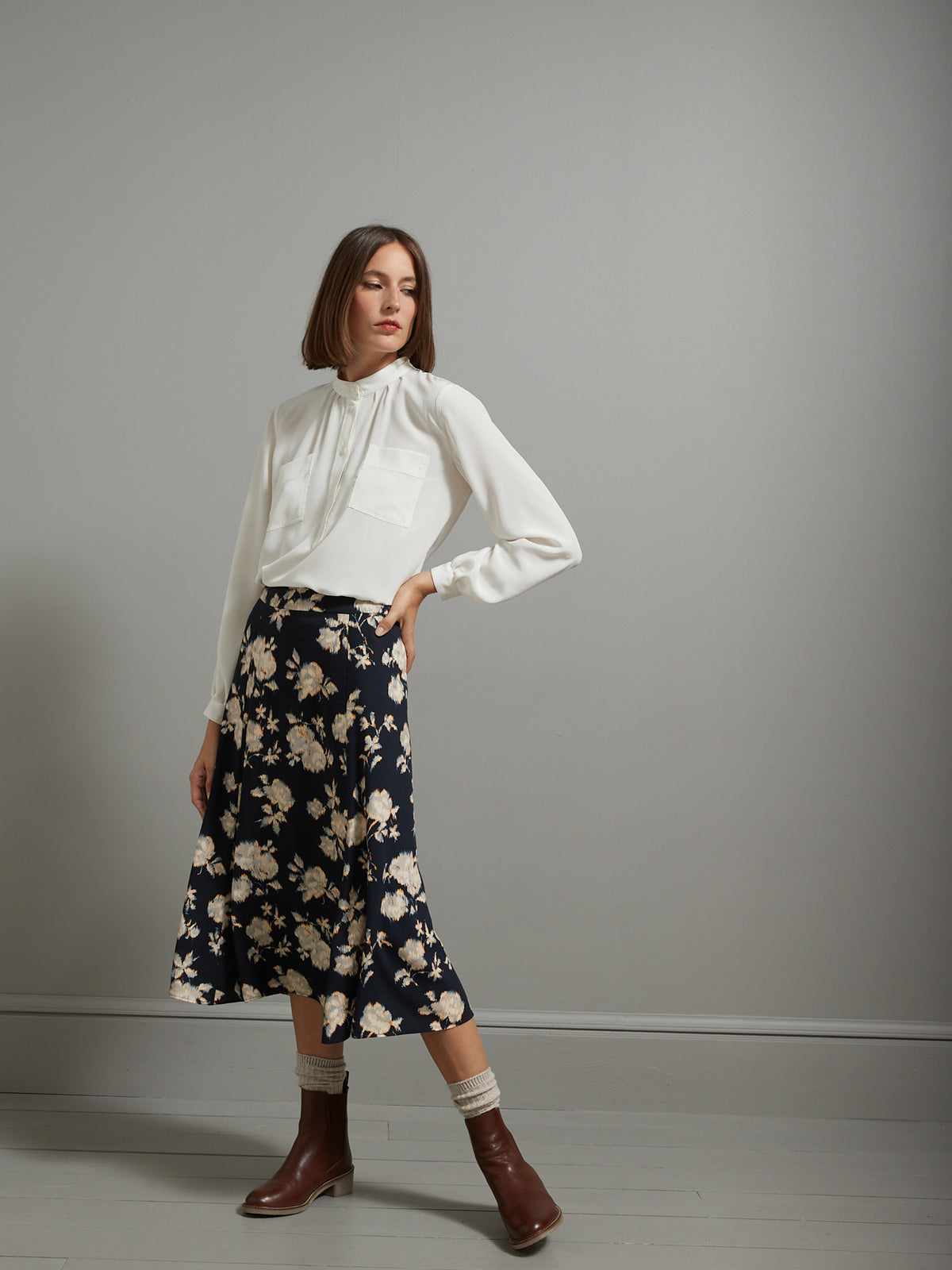 Jupe mi-longue femme imprimé Ikat