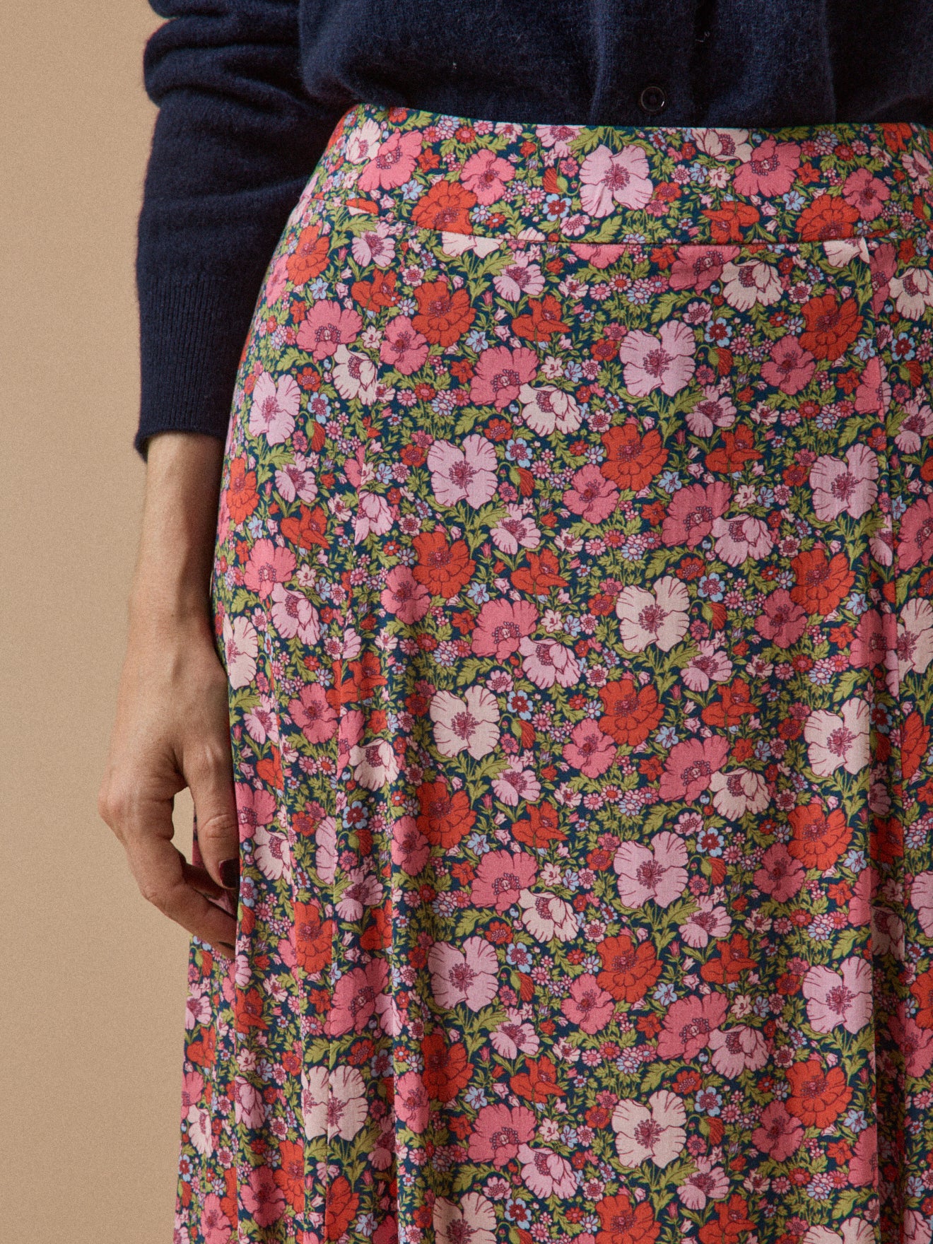 Jupe mi-longue femme tissu Liberty - Limited Collection