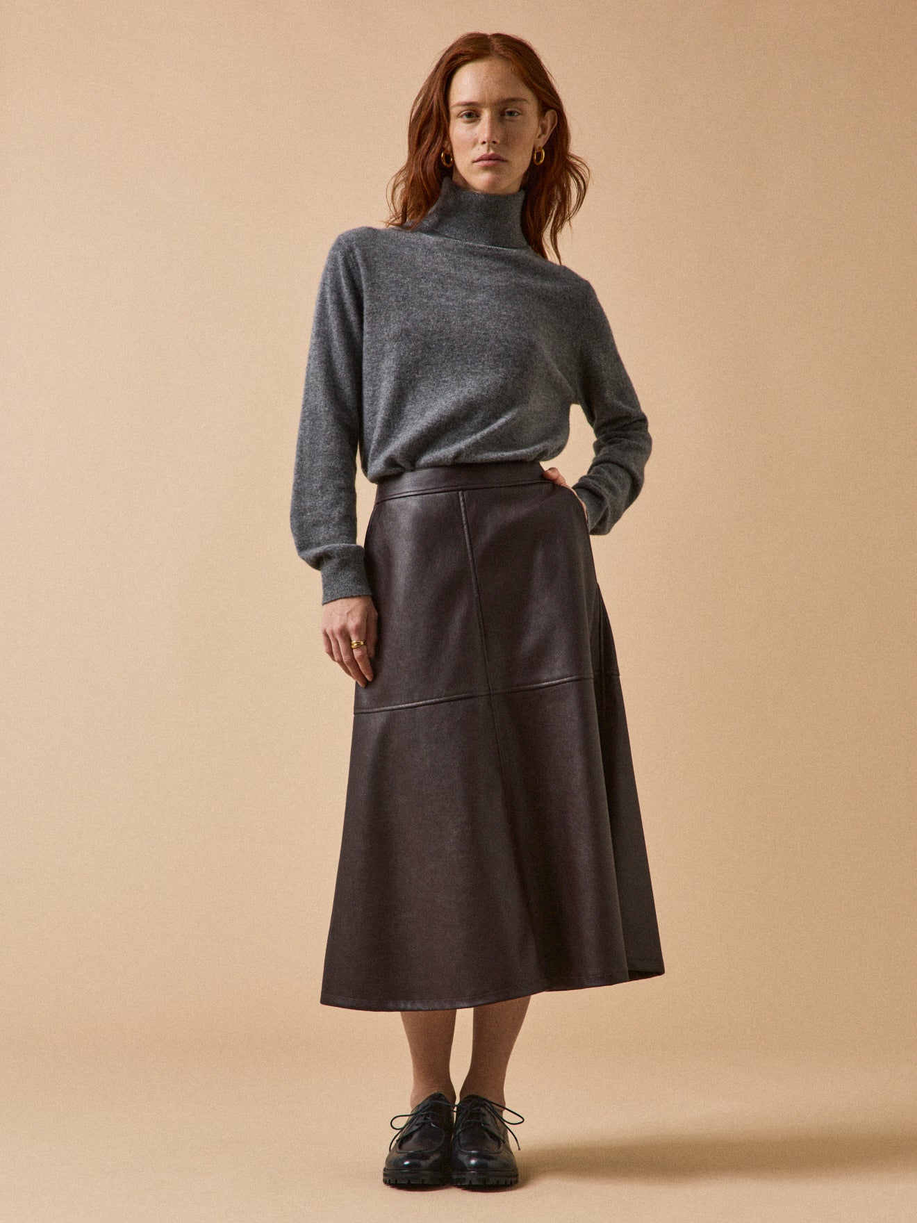 Jupe mi-longue évasée femme