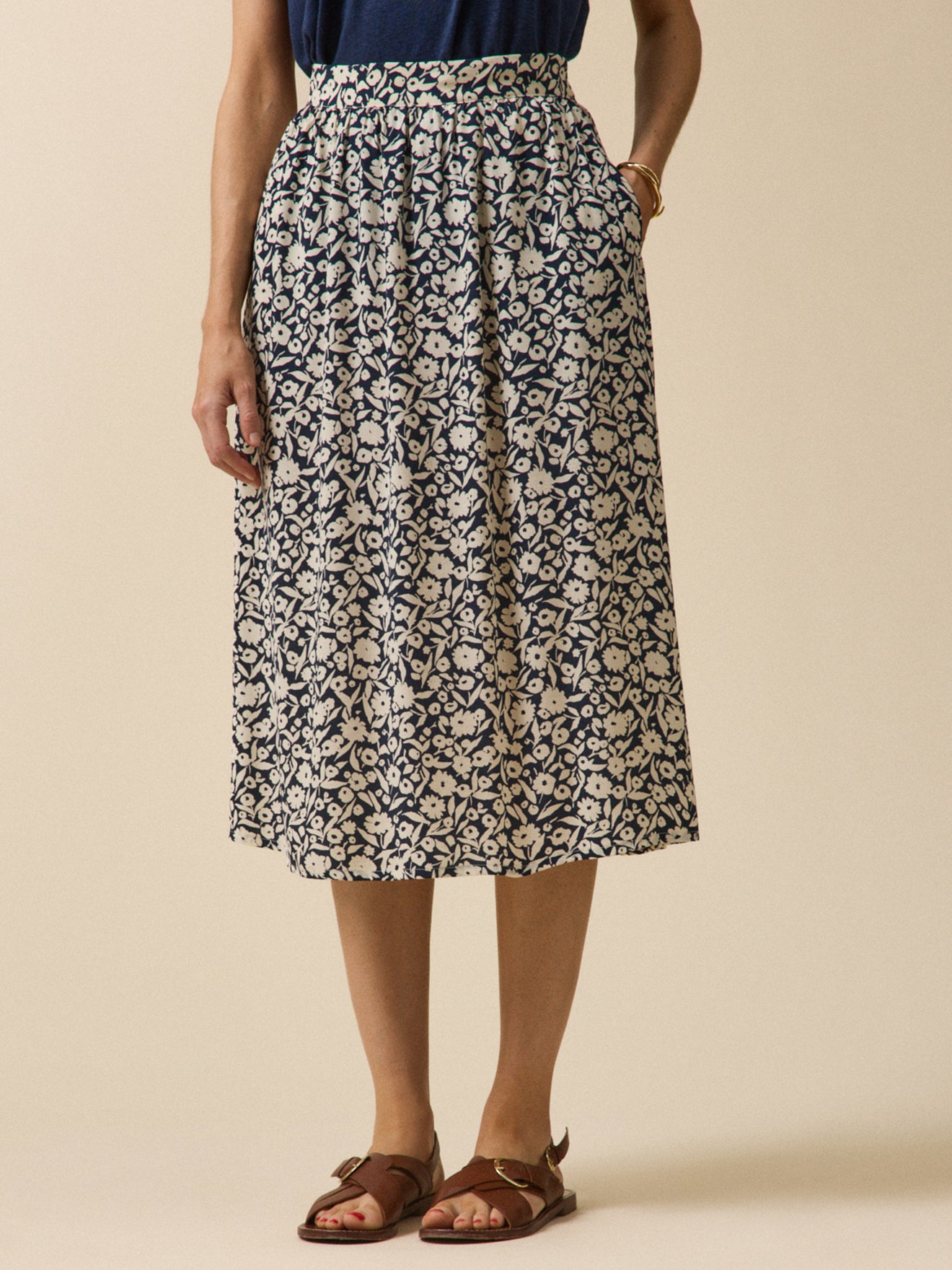 Jupe mi-longue femme imprimé Enea