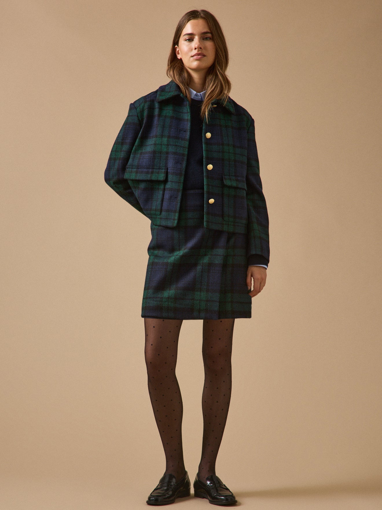 Jupe courte tartan femme en laine