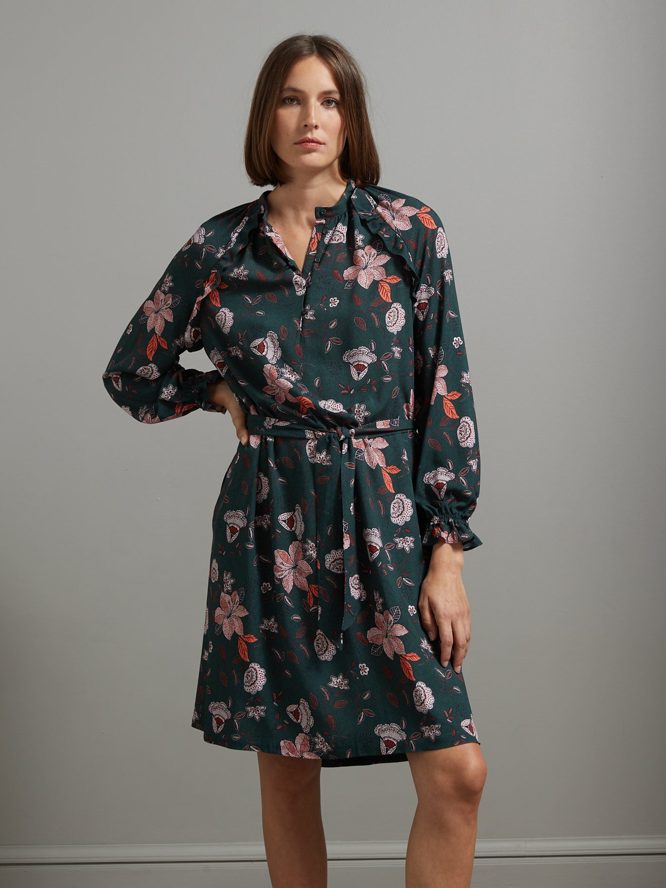 Robe courte volantée femme imprimé Augusta