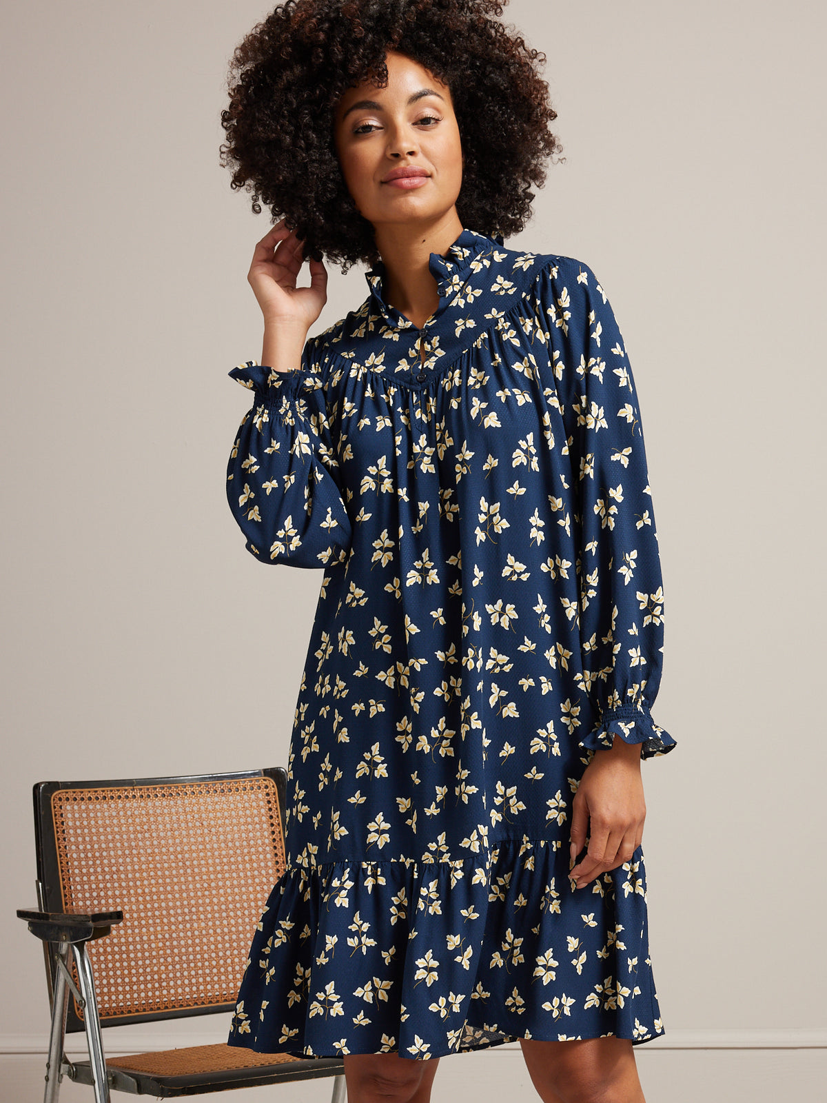 Robe courte femme en viscose dobby imprimé Isabel