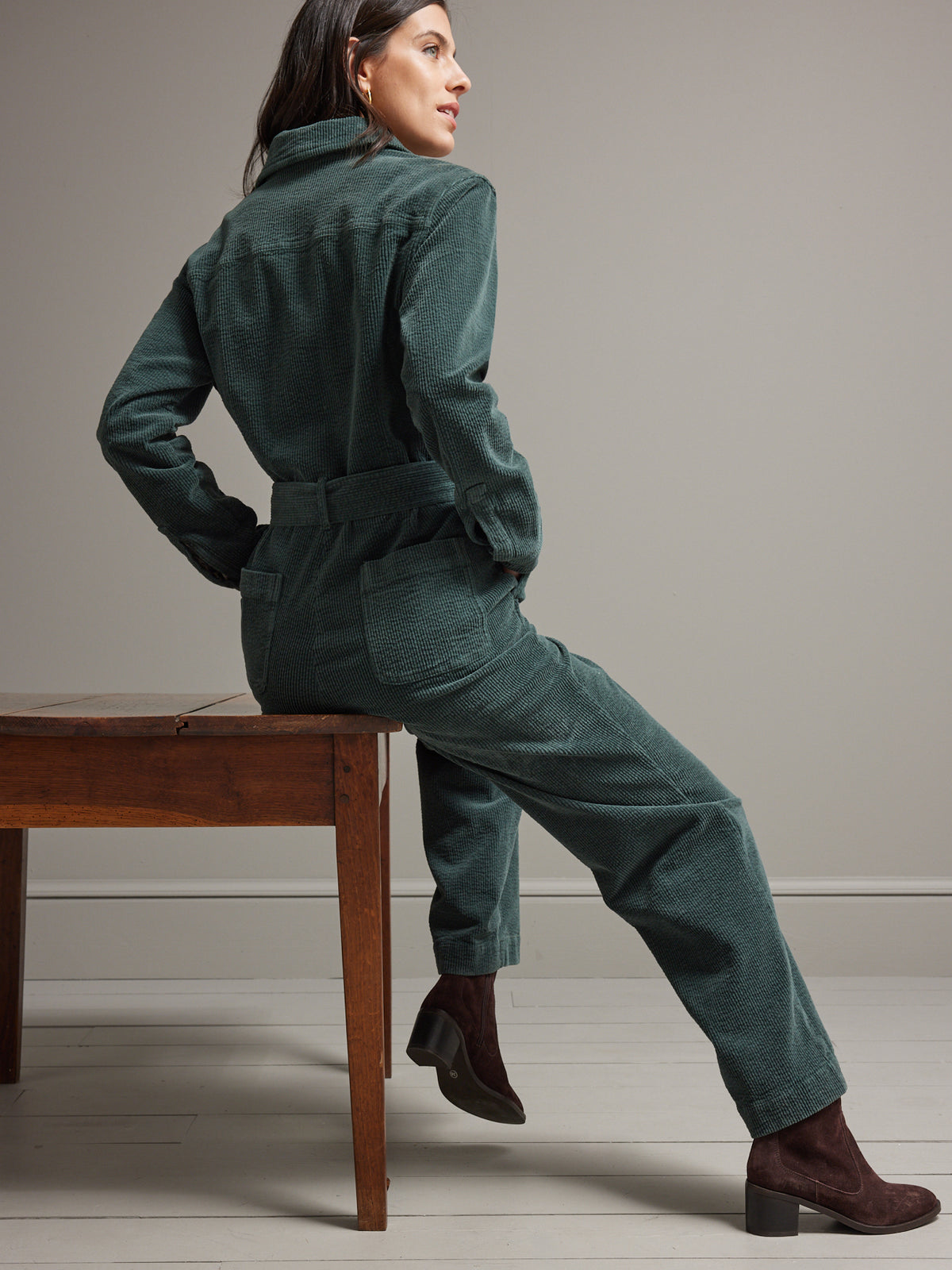 Combinaison-pantalon femme velours gaufré