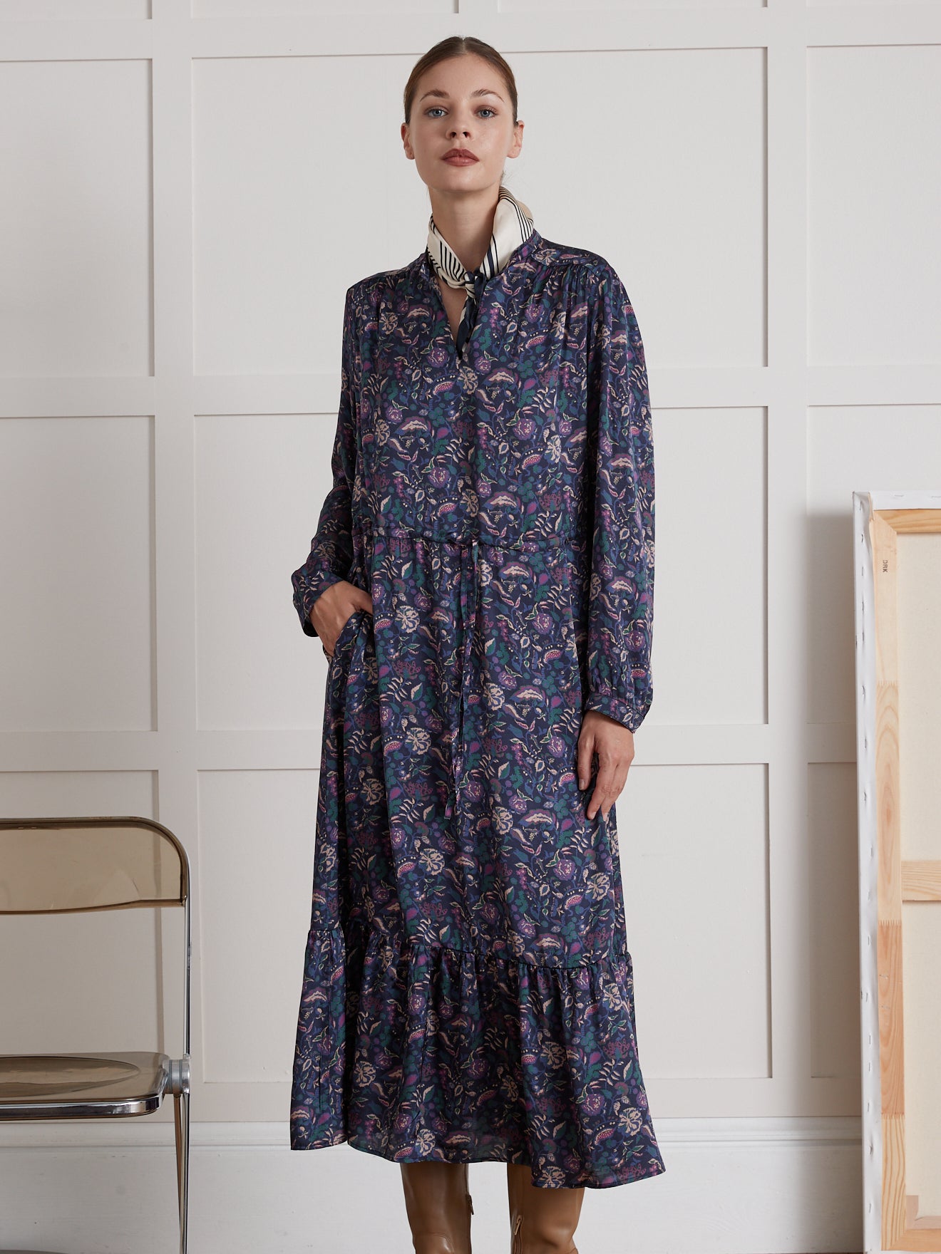 Robe longue femme imprimé Botania Pablo Piatti