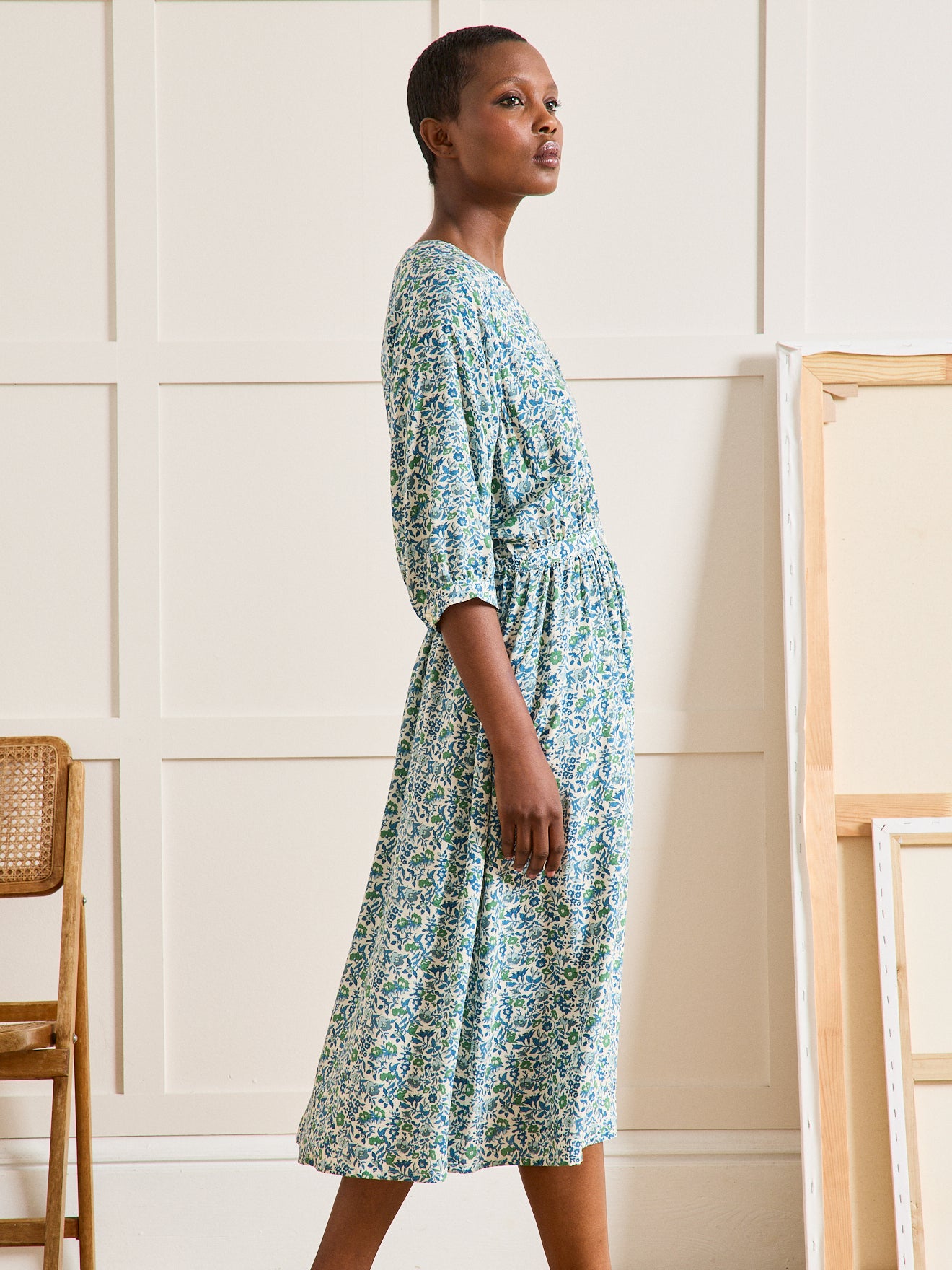 Imprime Liberty Robe Liberty Femme Longue Robe Longue Dos Nu à