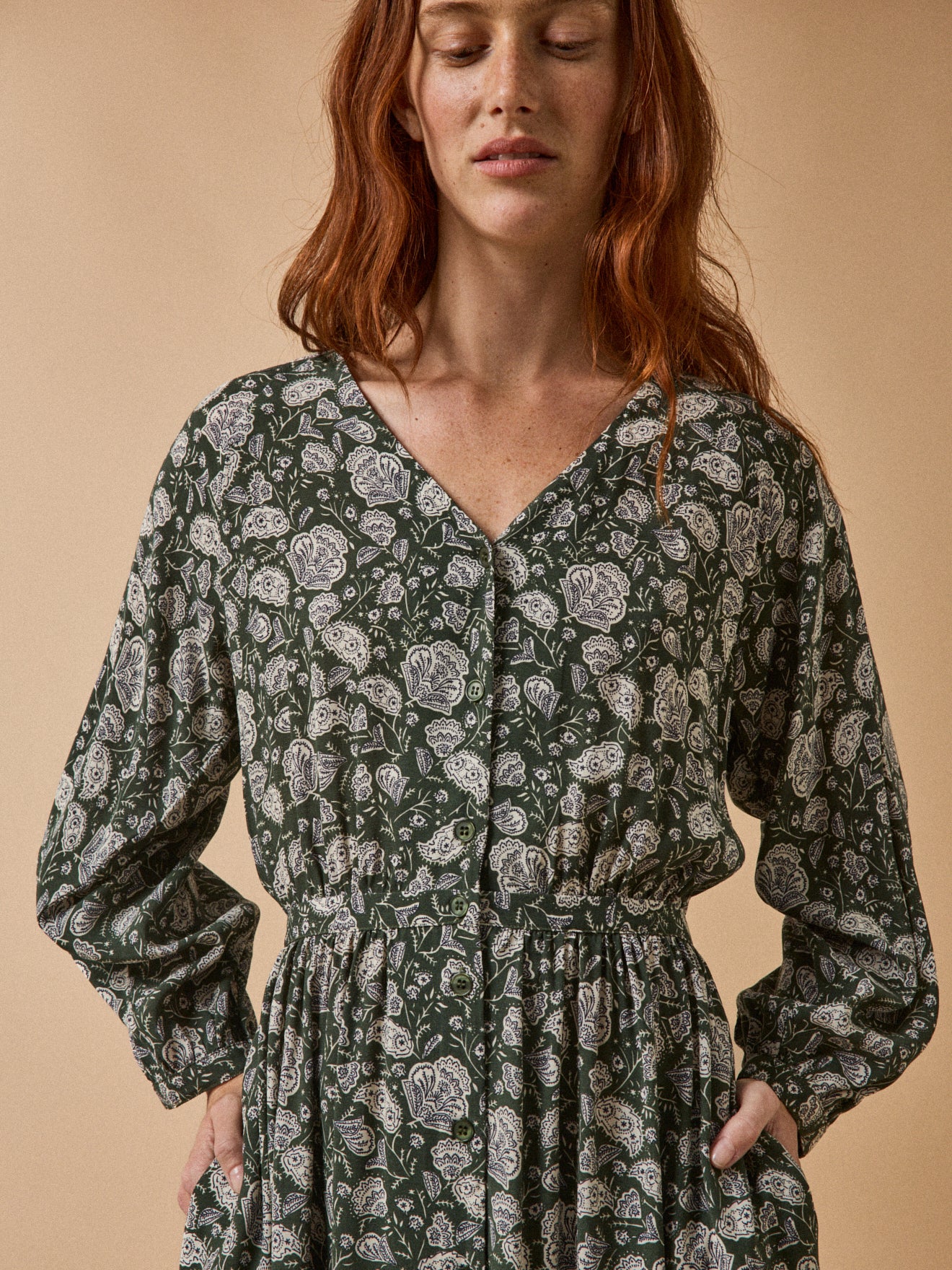 Robe mi-longue femme imprimé Lilith