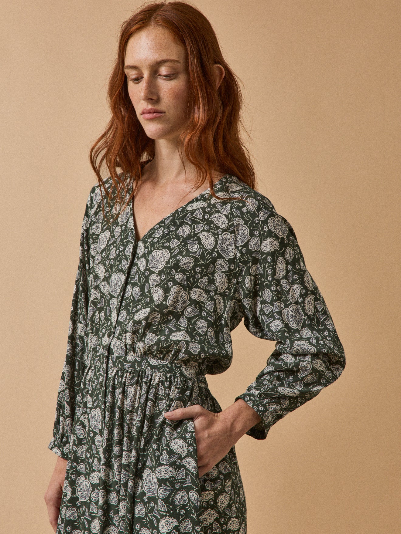 Robe mi-longue femme imprimé Lilith