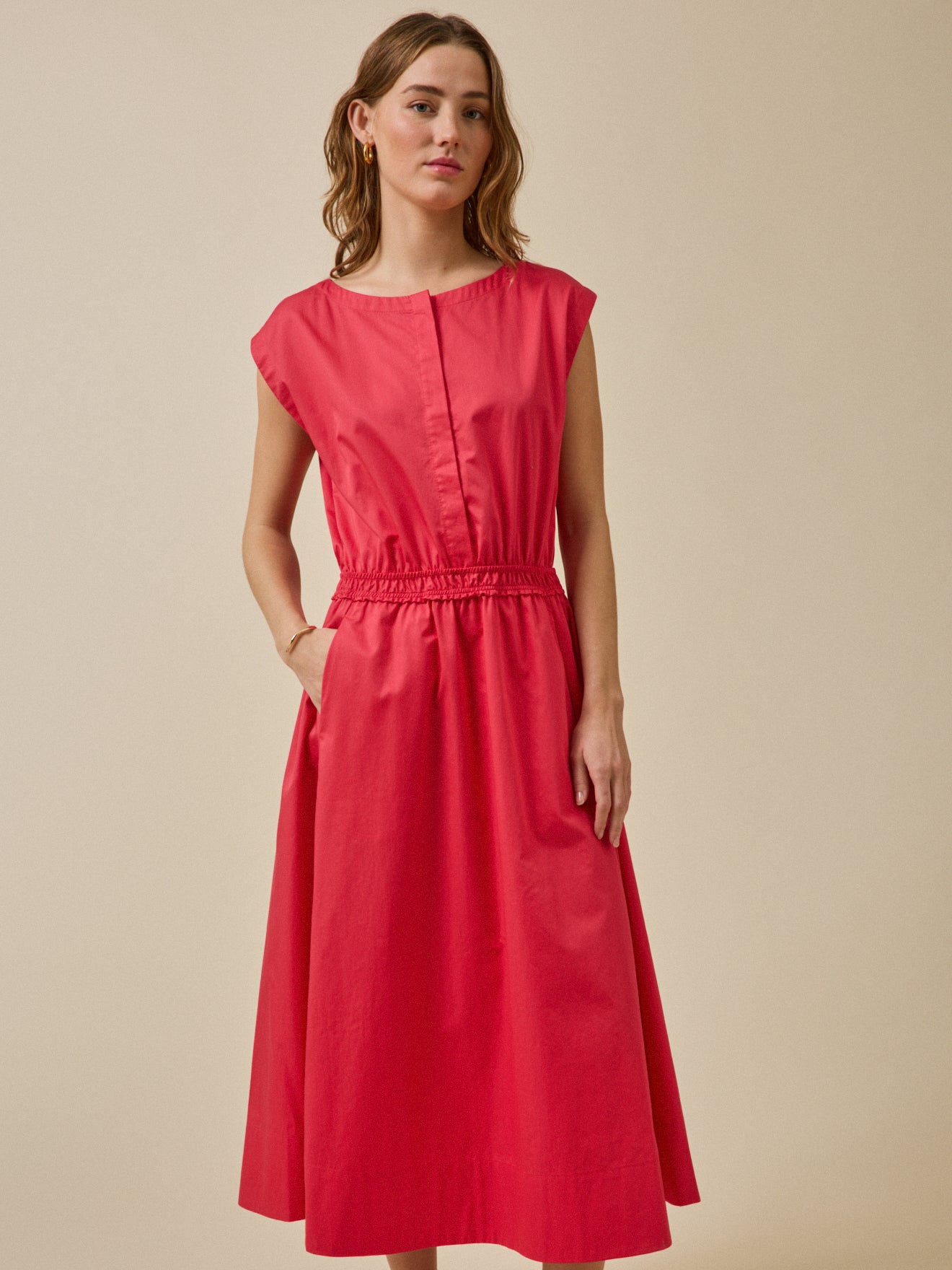 Robe longue cérémonie femme popeline satinée