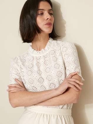 Blouse broderie anglaise femme