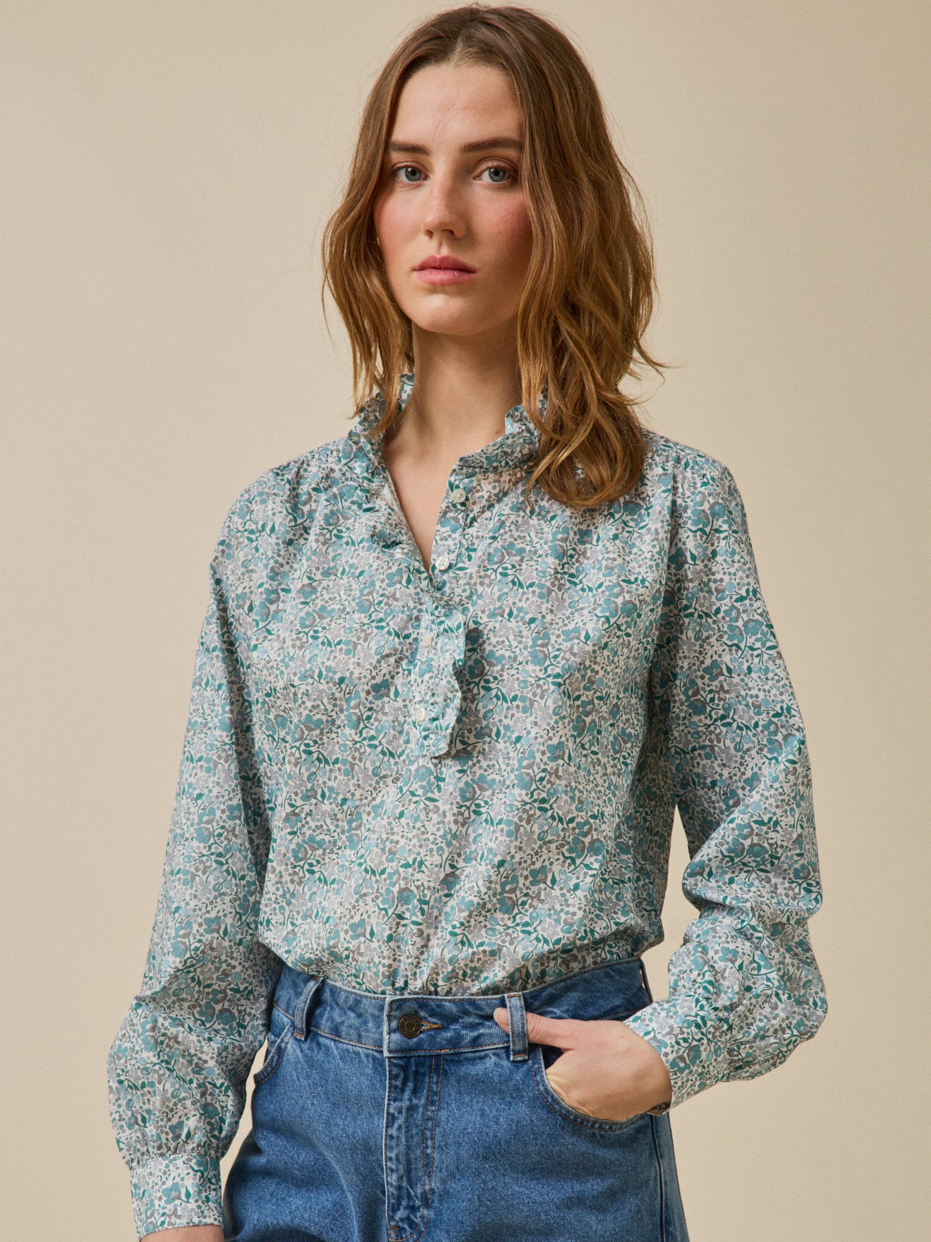 Blouse col volanté femme tissu Liberty Dante - Limited Collection