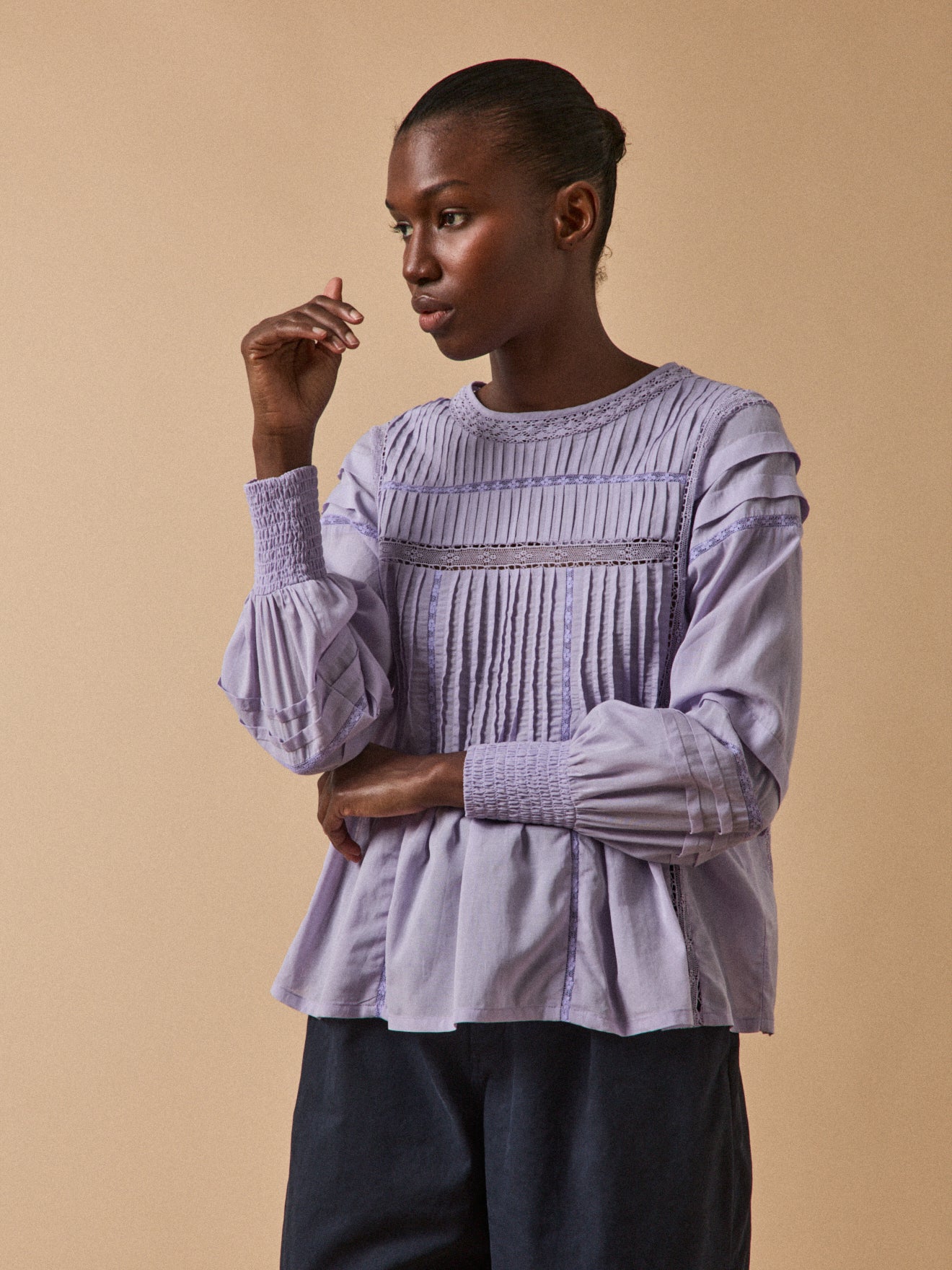 Blouse Manches Longues Vieux Rose Cyrillus - Taille 44 - En Viscose Jean - Occasion Très Bon état