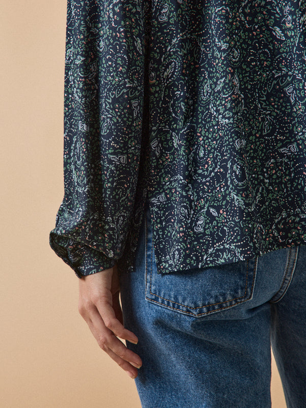 Cyril, blouse en twill de coton blanc