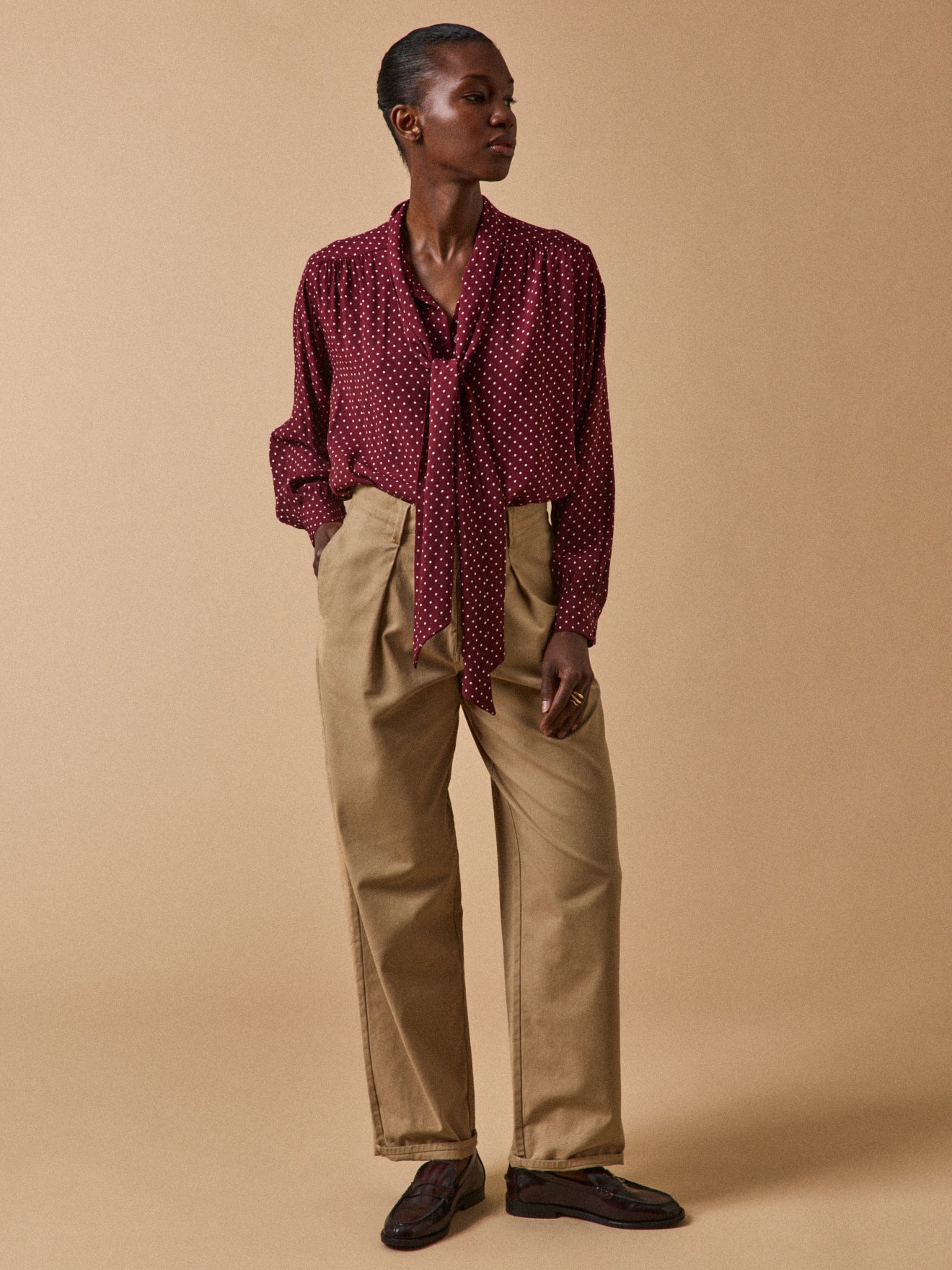 Chemise col lavallière femme viscose imprimé pois Cyrillus FR