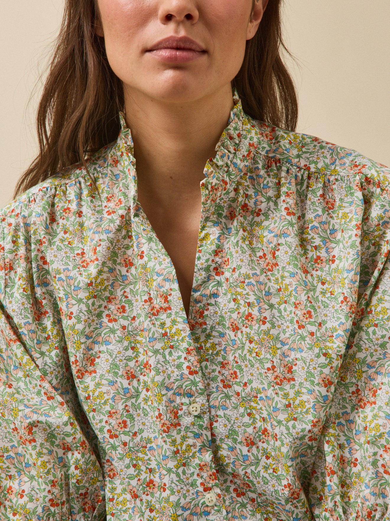 Blouse col volanté femme tissu Liberty - Limited Collection