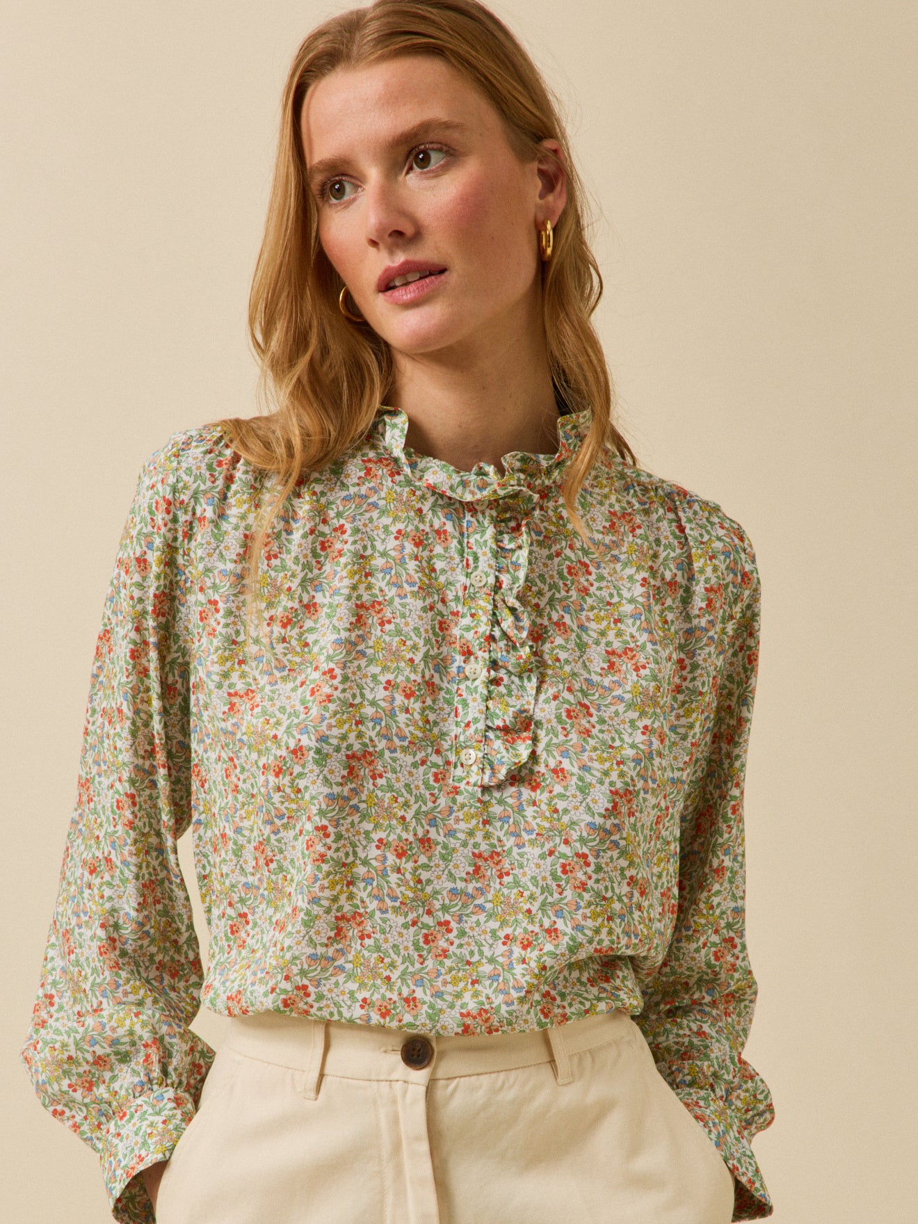 Blouse col volanté femme tissu Liberty - Limited Collection