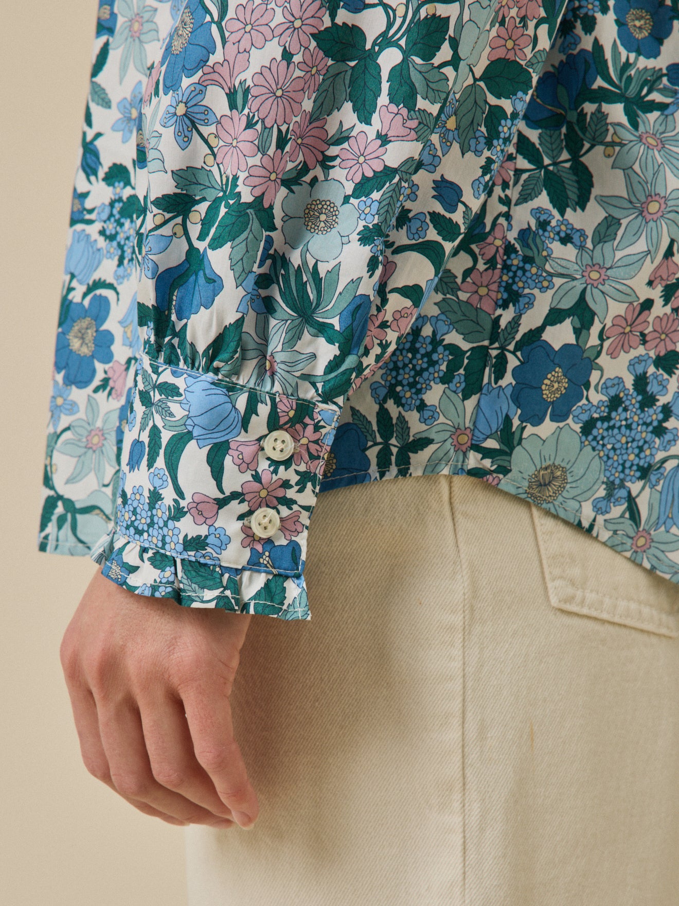 Chemise col volanté femme tissu Liberty - Limited Collection