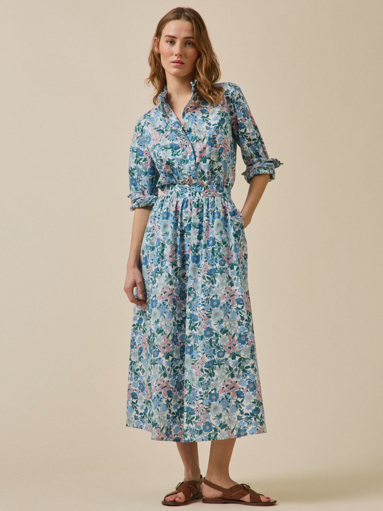 Chemise col volanté femme tissu Liberty - Limited Collection