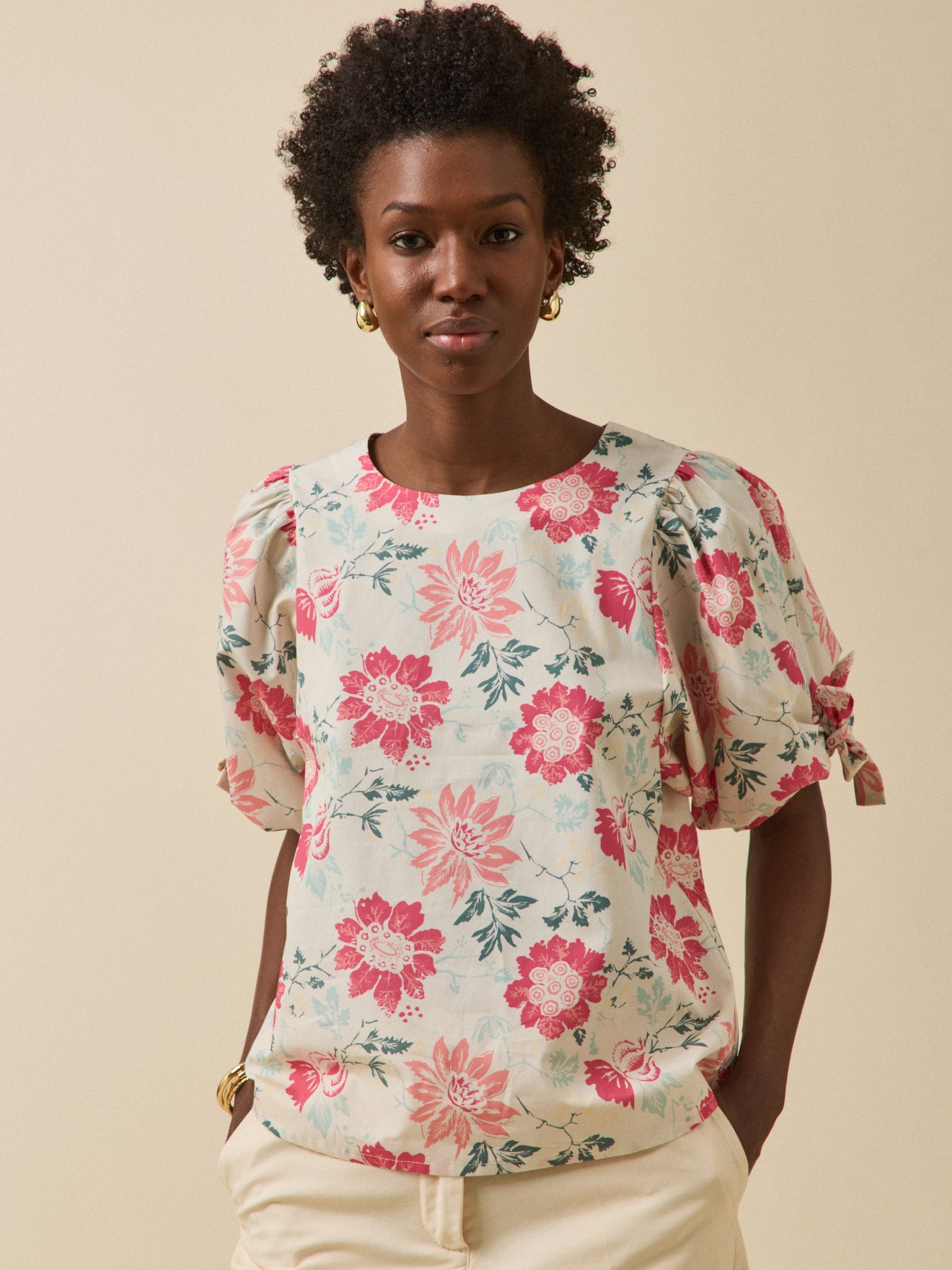 Top cérémonie femme imprimé Rosalia