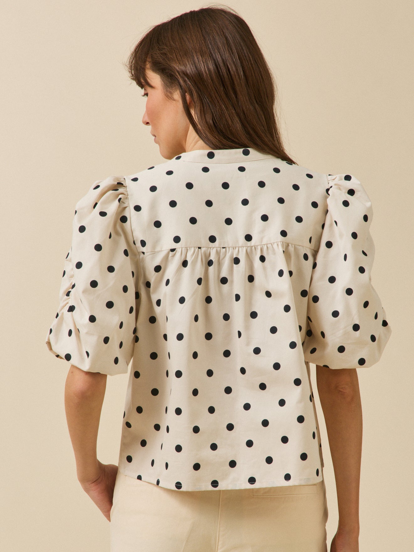 Top femme imprimé pois