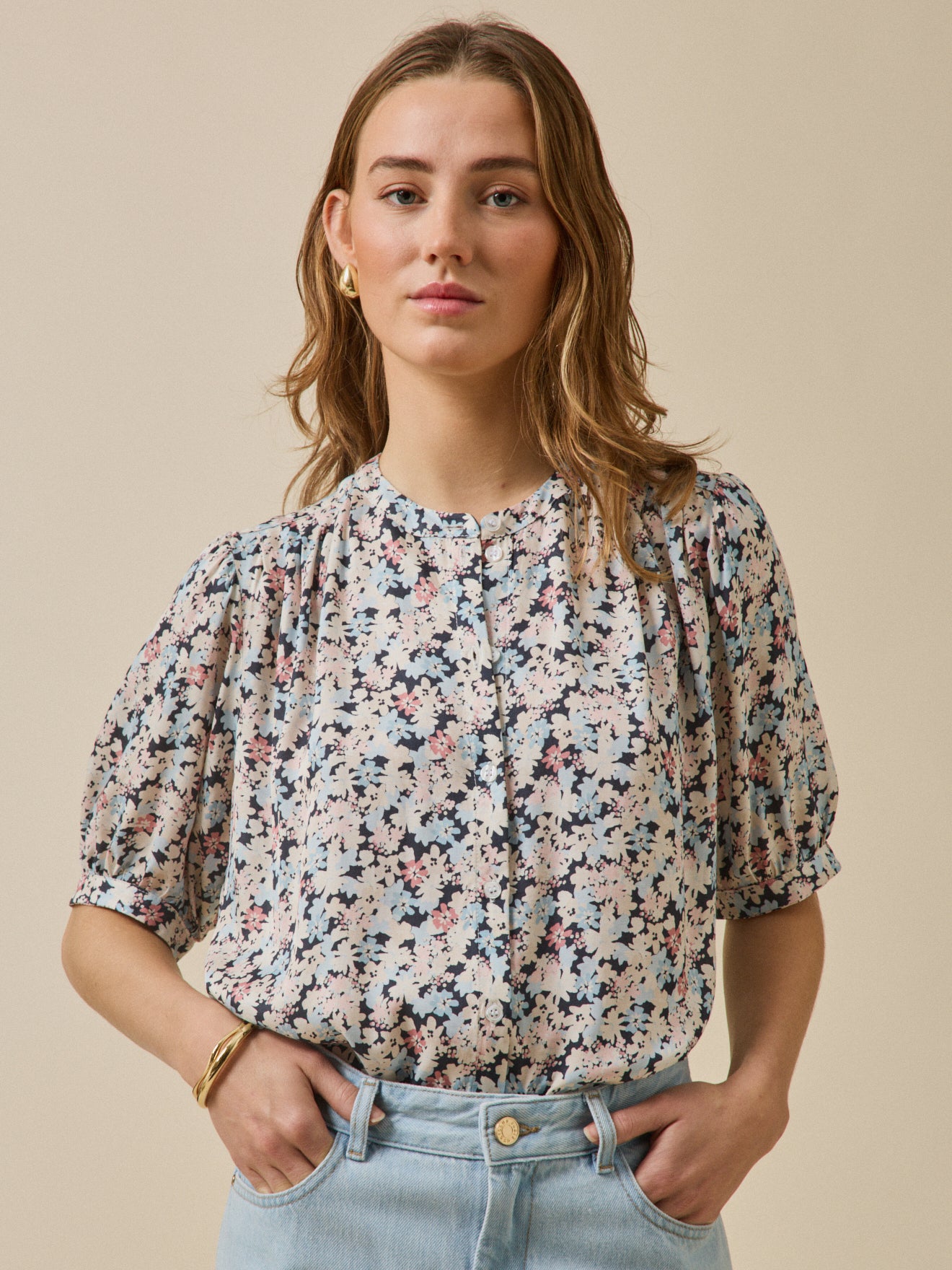 Blouse femme imprimé Fleurs Pop