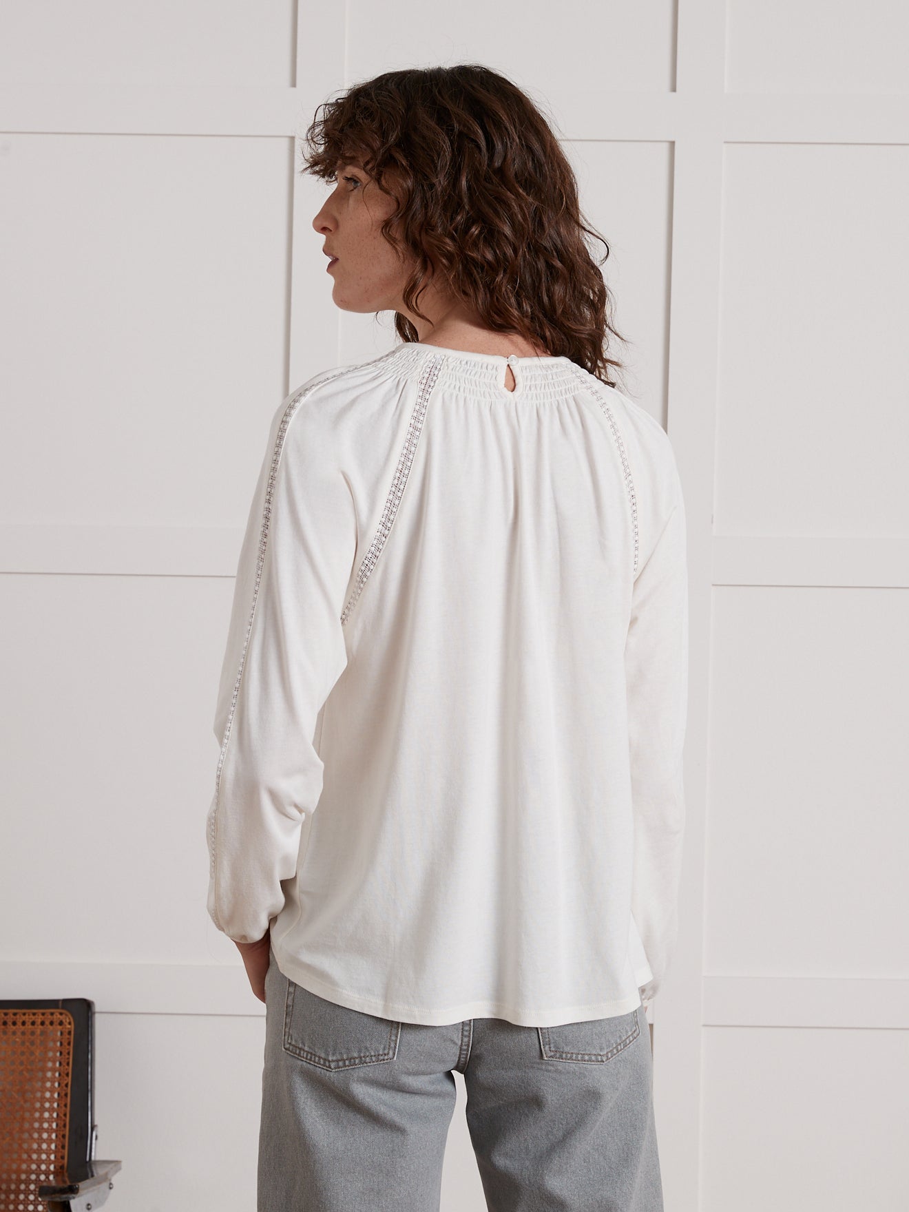 T-shirt raglan smocké femme