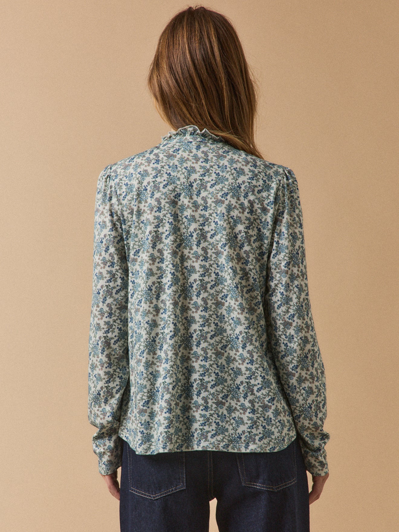 T-shirt col volanté femme modal et coton biologique