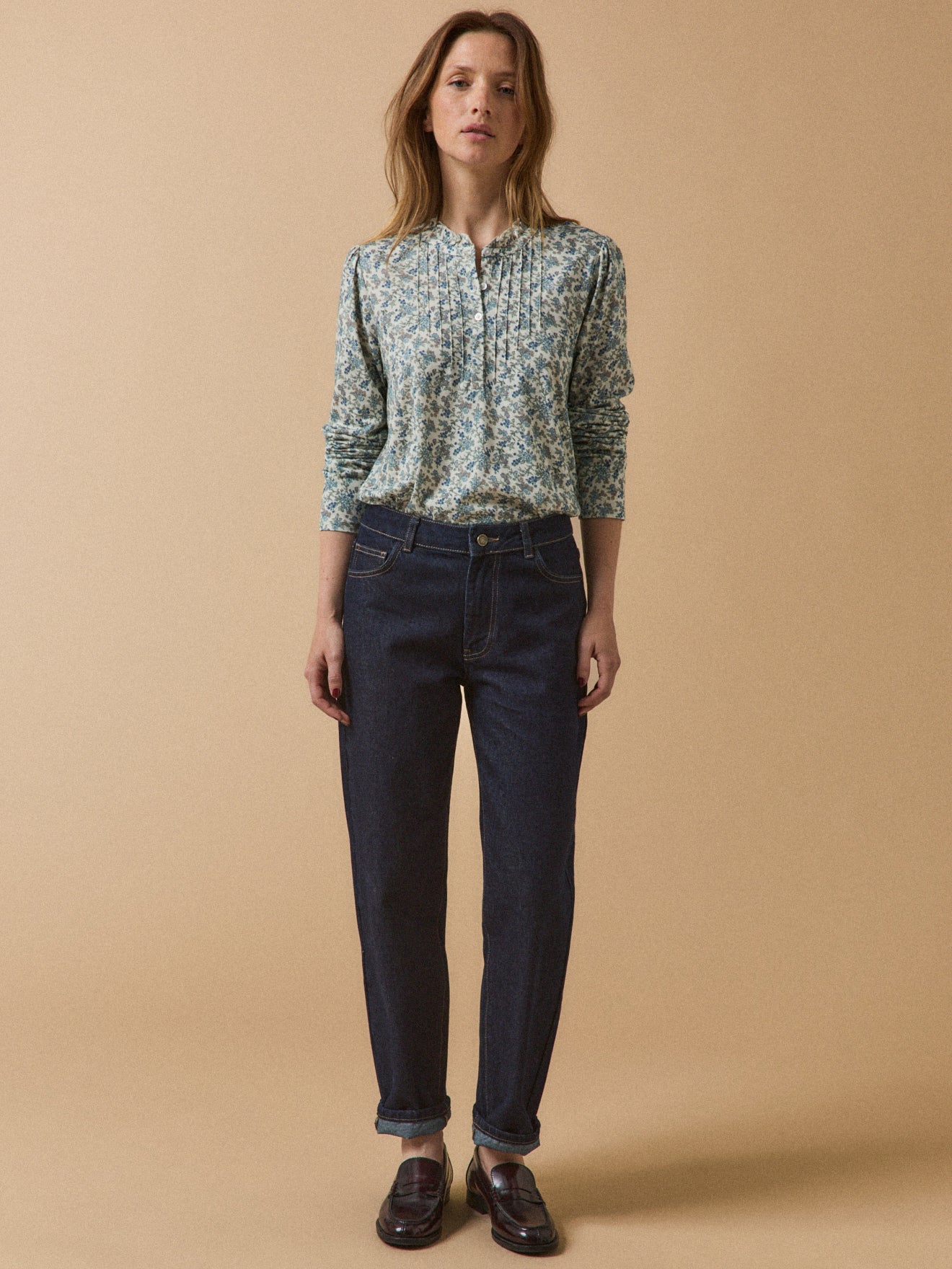 T-shirt col volanté femme modal et coton biologique