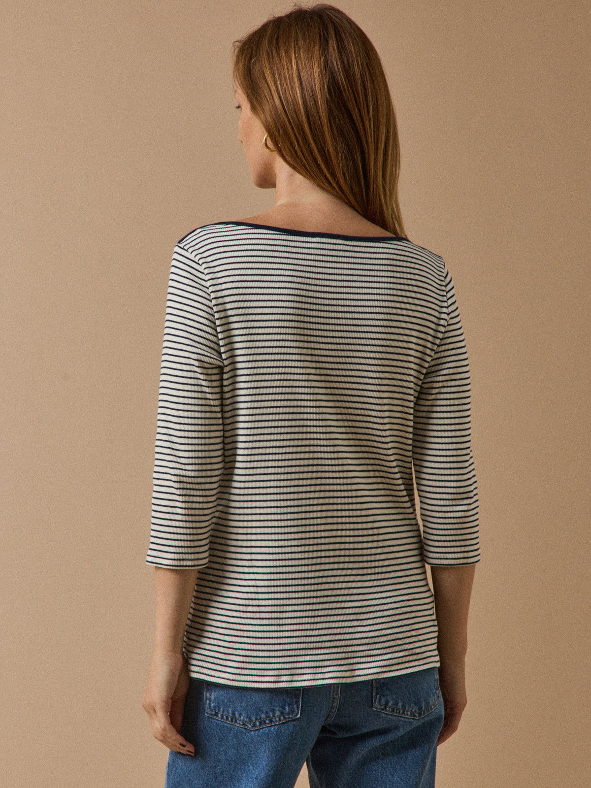 T-shirt rayé col bateau femme coton biologique