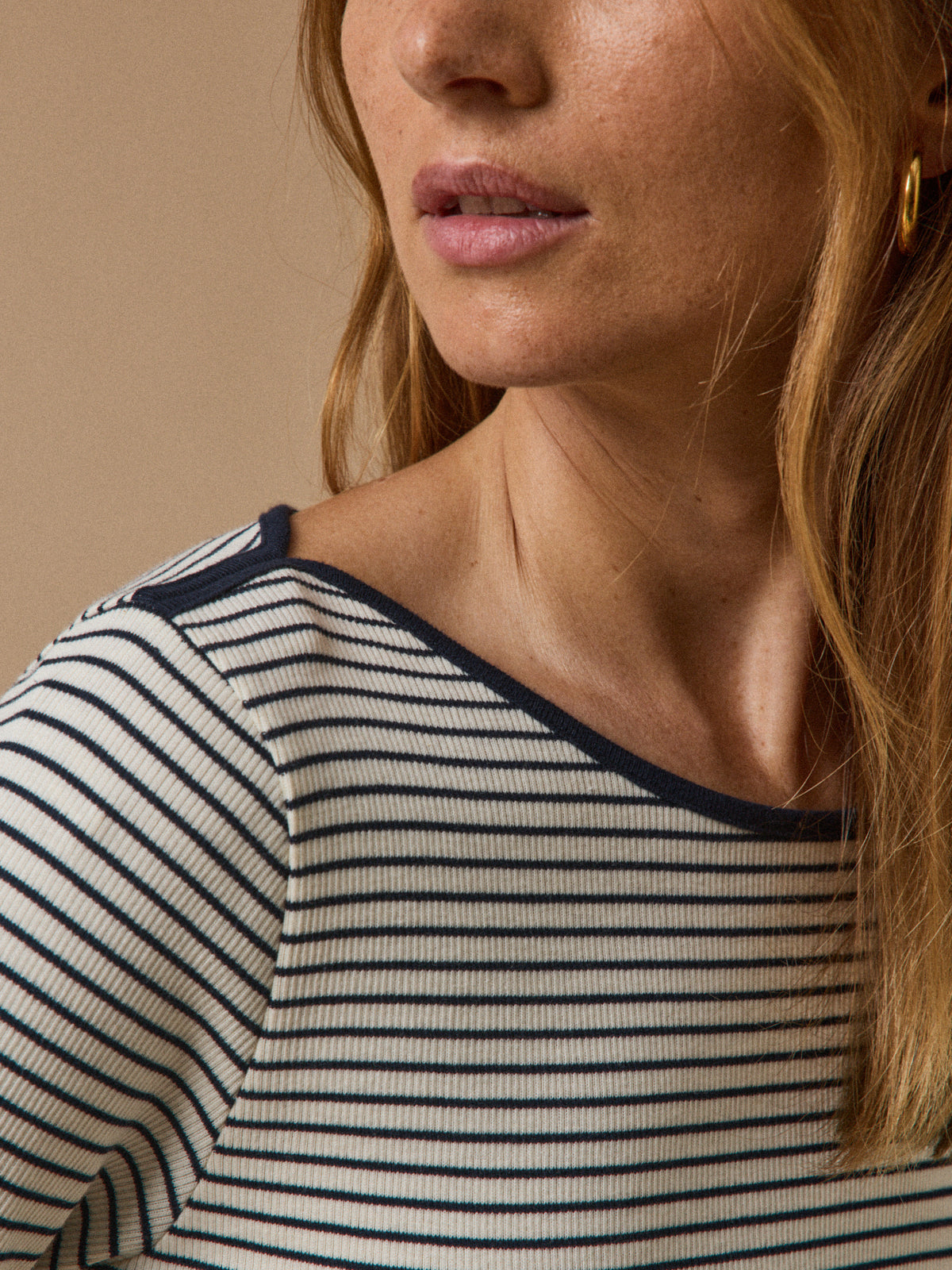 T-shirt rayé col bateau femme coton biologique
