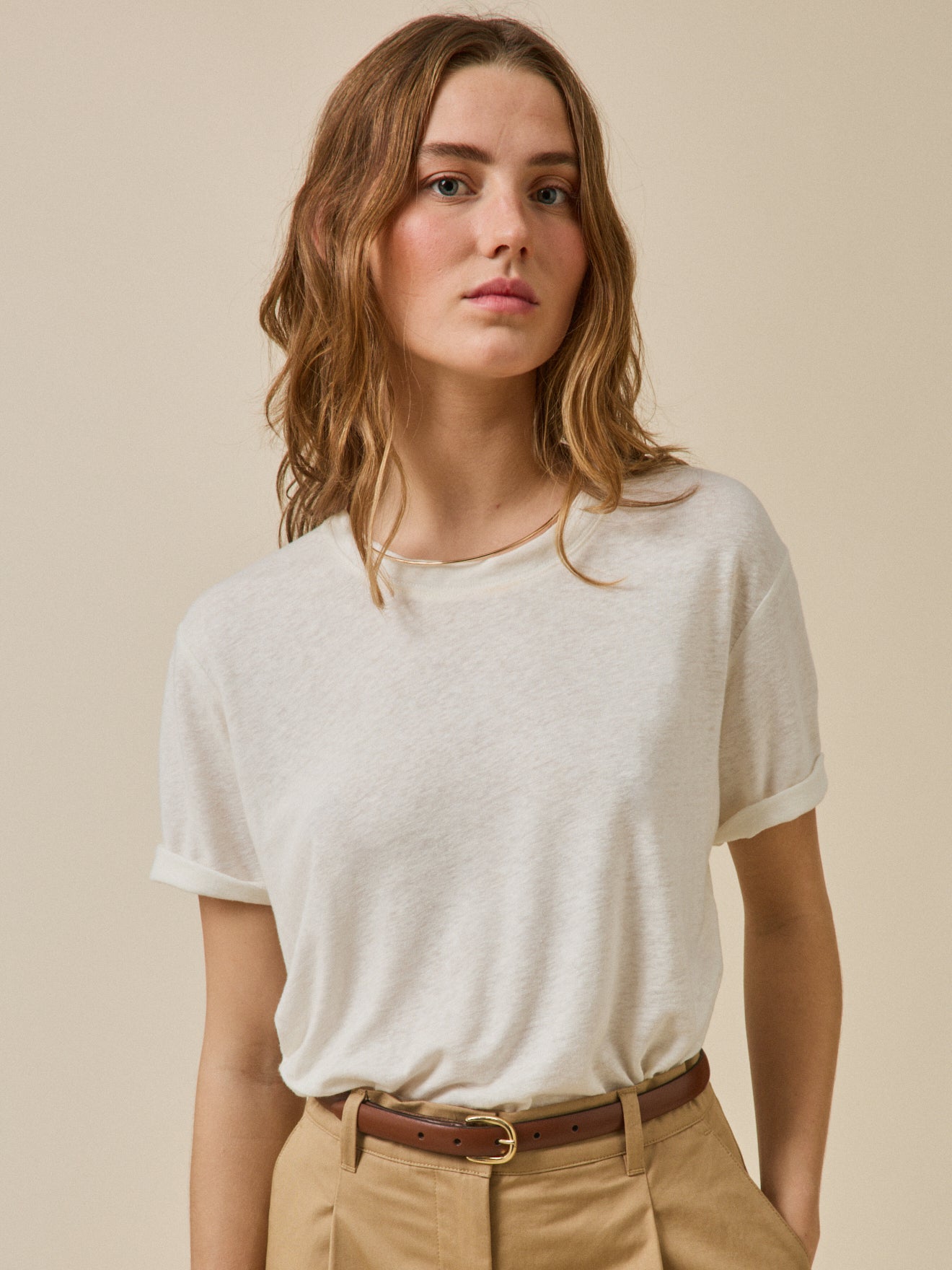 T-shirt lin et viscose femme