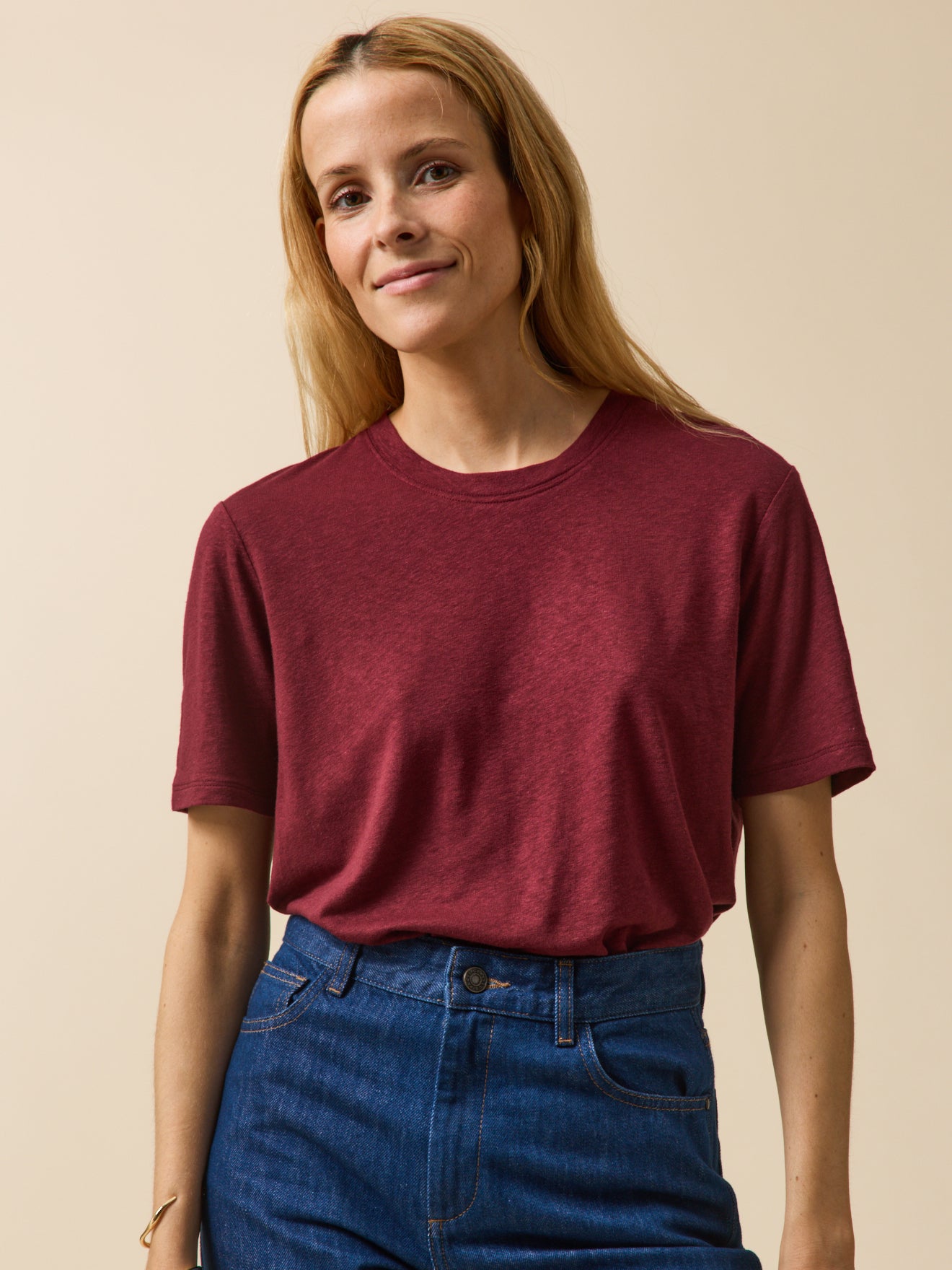 T-shirt lin et viscose femme